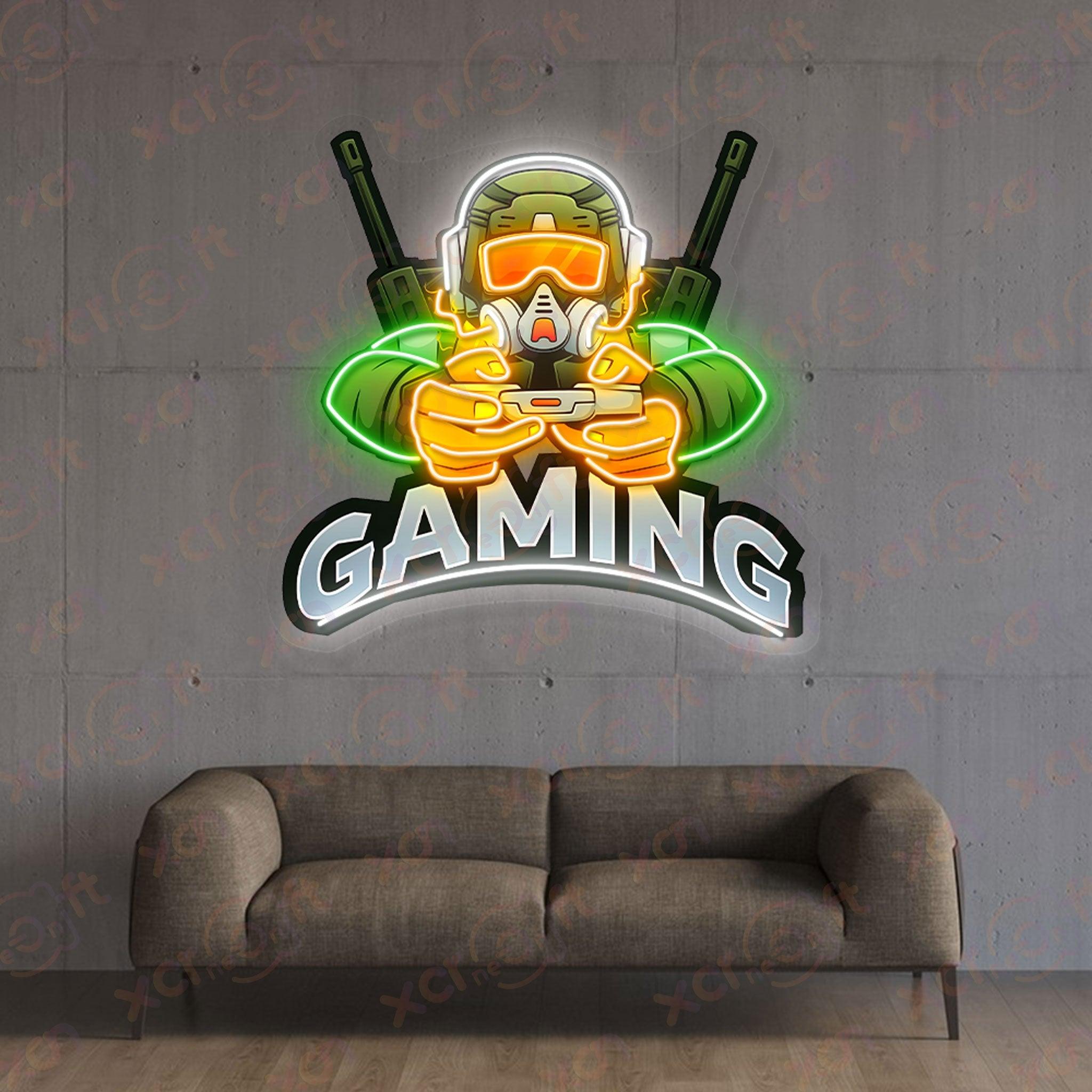 Gamer Soldier Printed LED Neon Sign