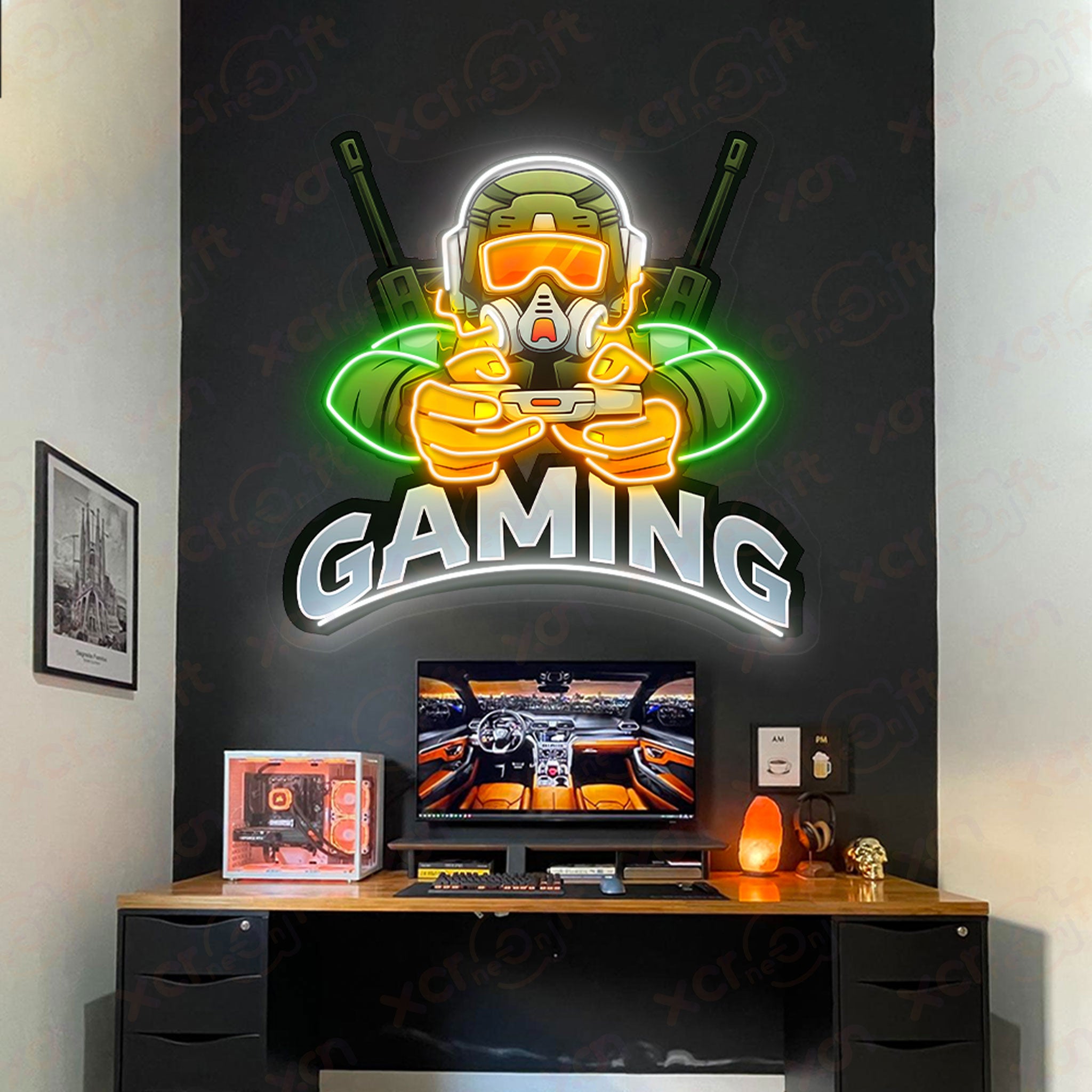 Gamer Soldier Printed LED Neon Sign