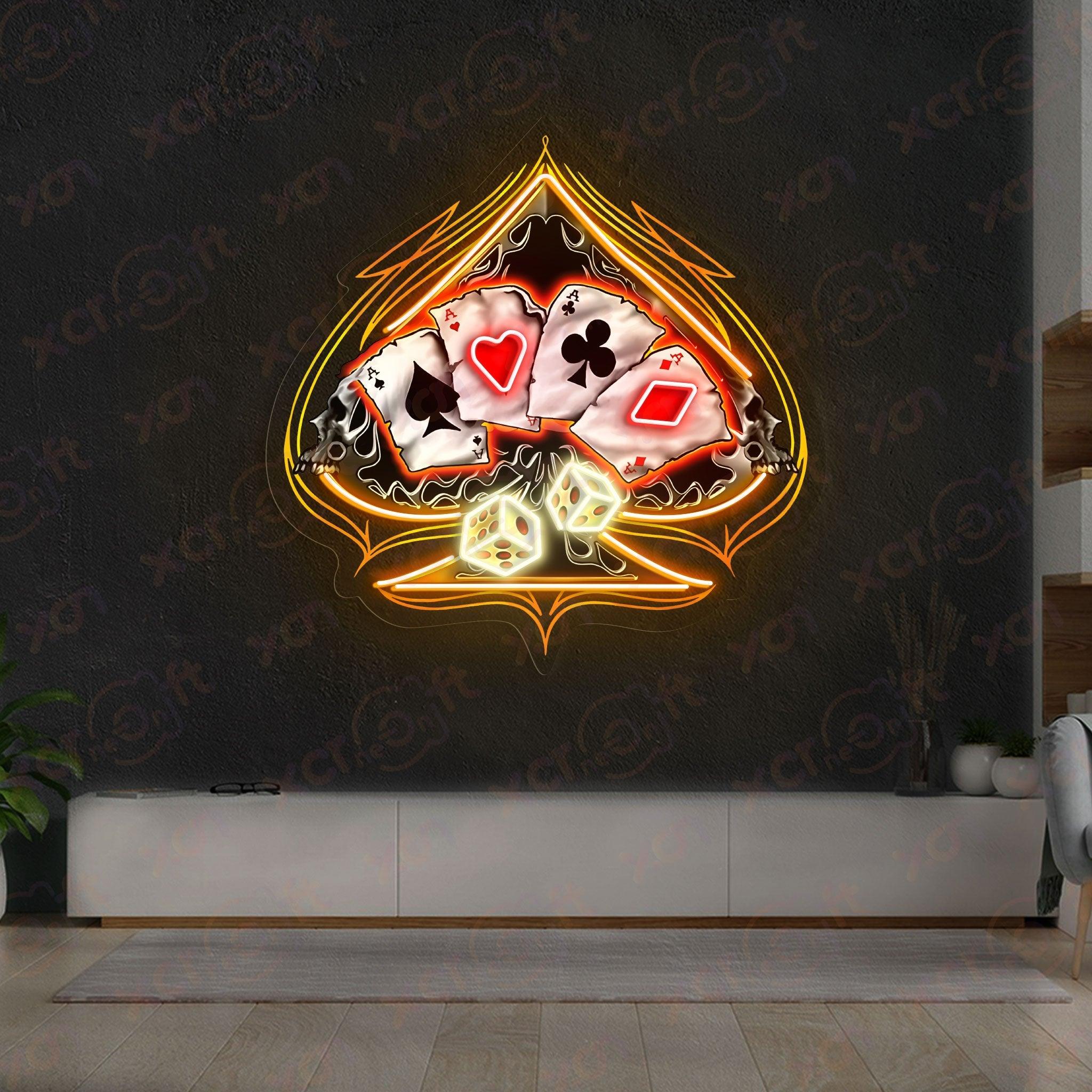 Ace of Heart with Dice Durable Neon Light