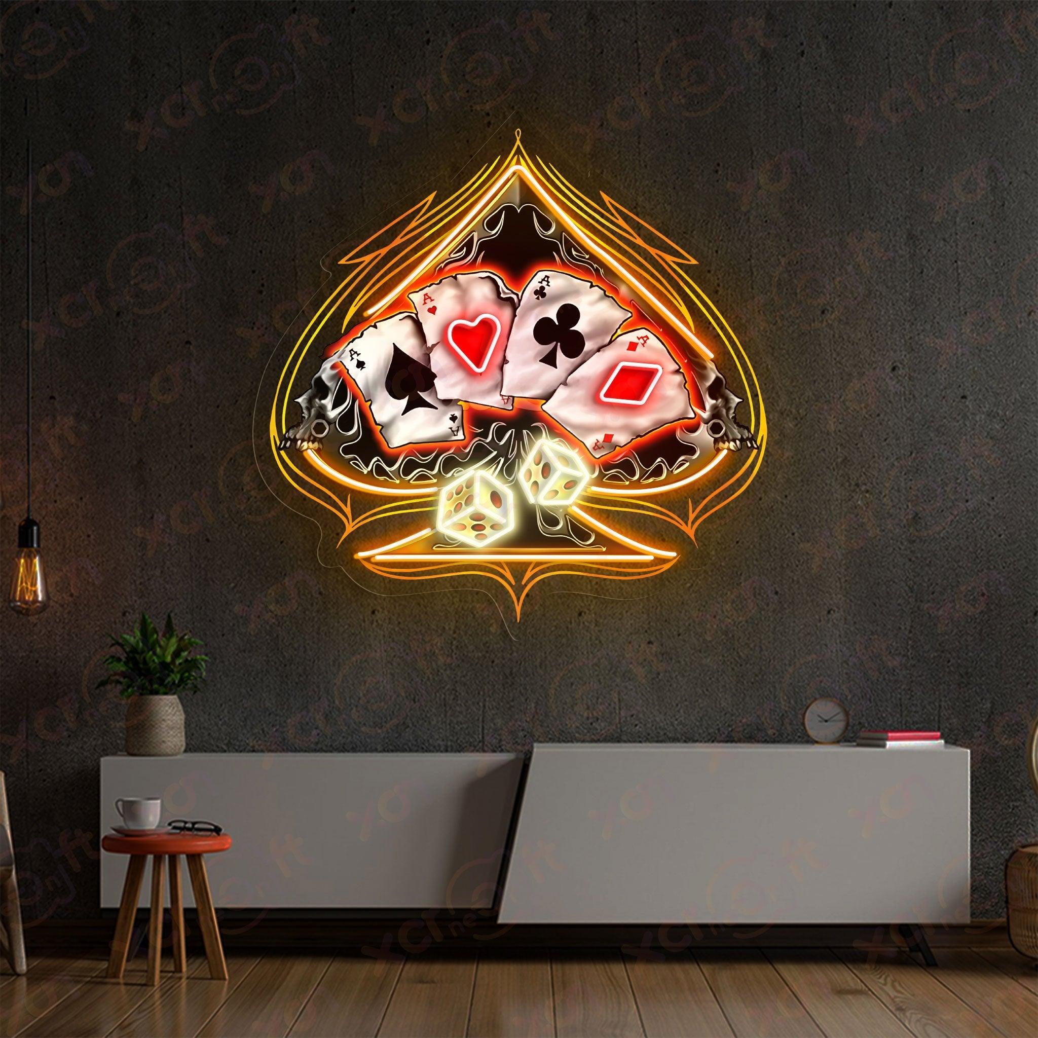 Ace of Heart with Dice Durable Neon Light