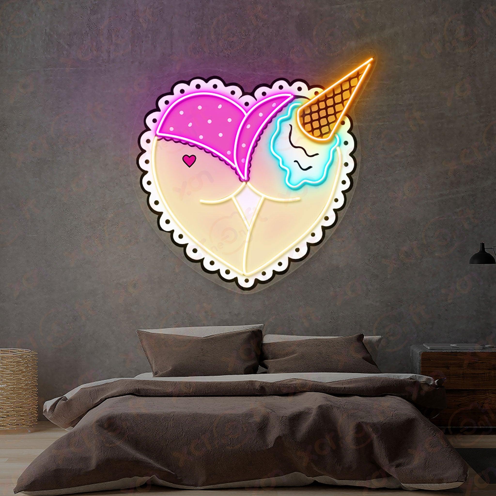 Ice Cream Booty Neon Wall Art