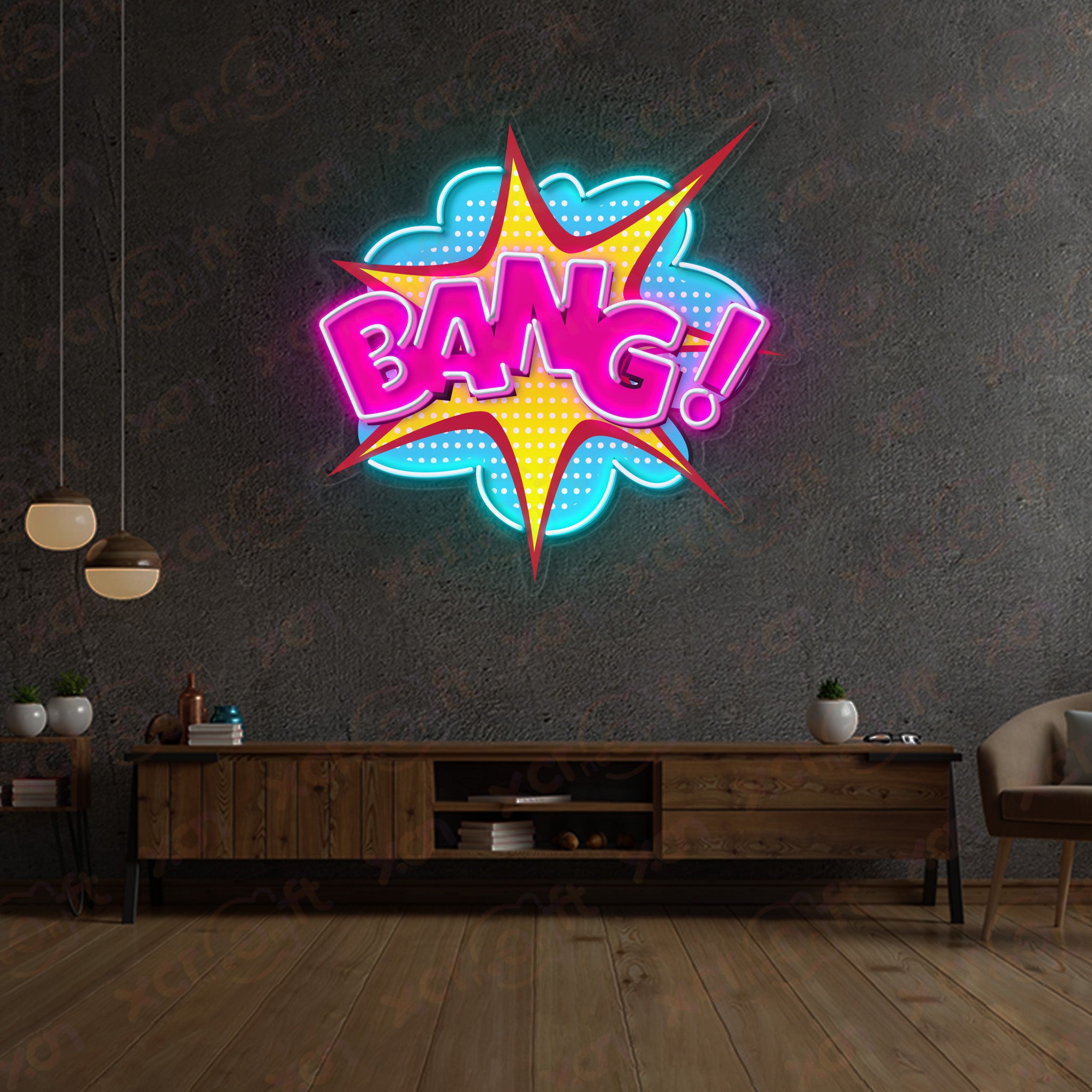 Bang Comic LED Neon Wall Art