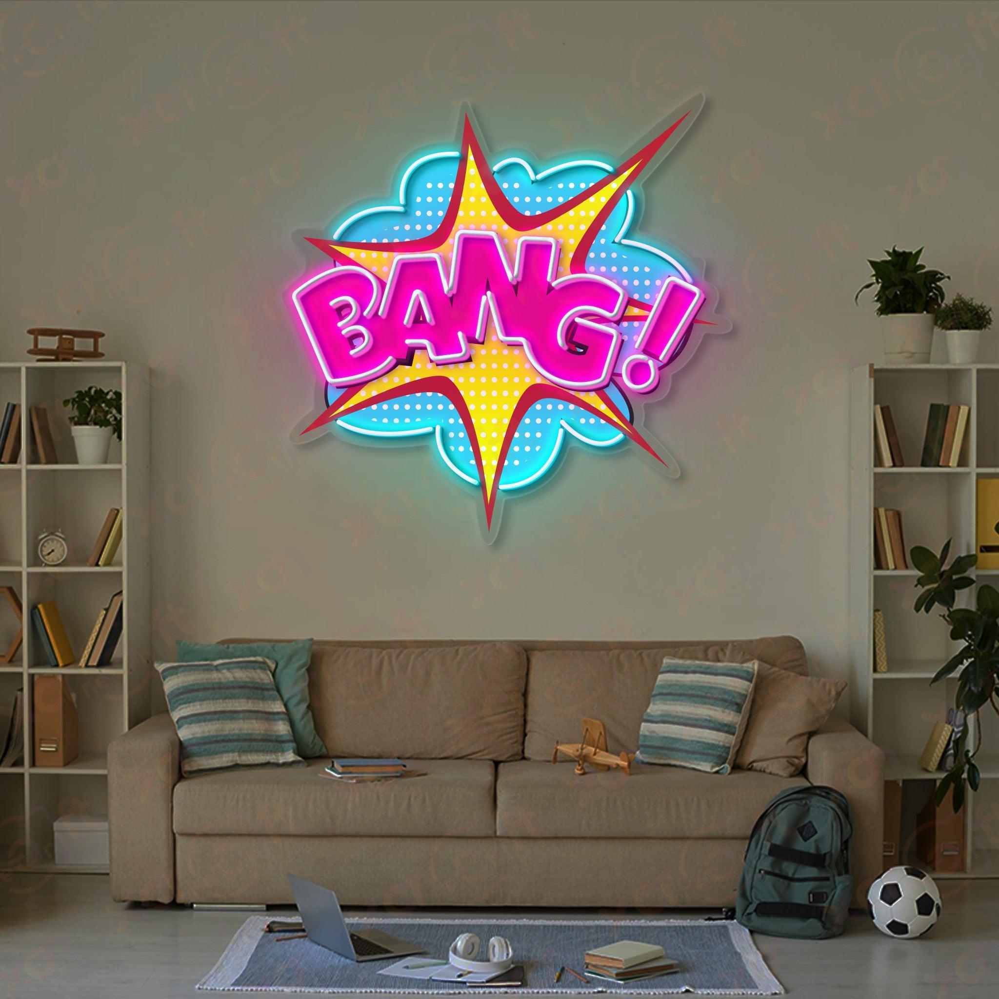 Bang Comic LED Neon Wall Art