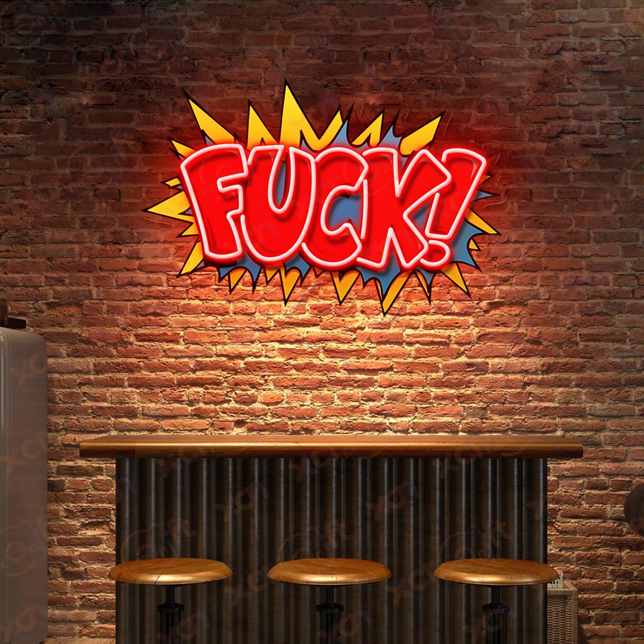 F-words Comic UV Printed Neon Sign