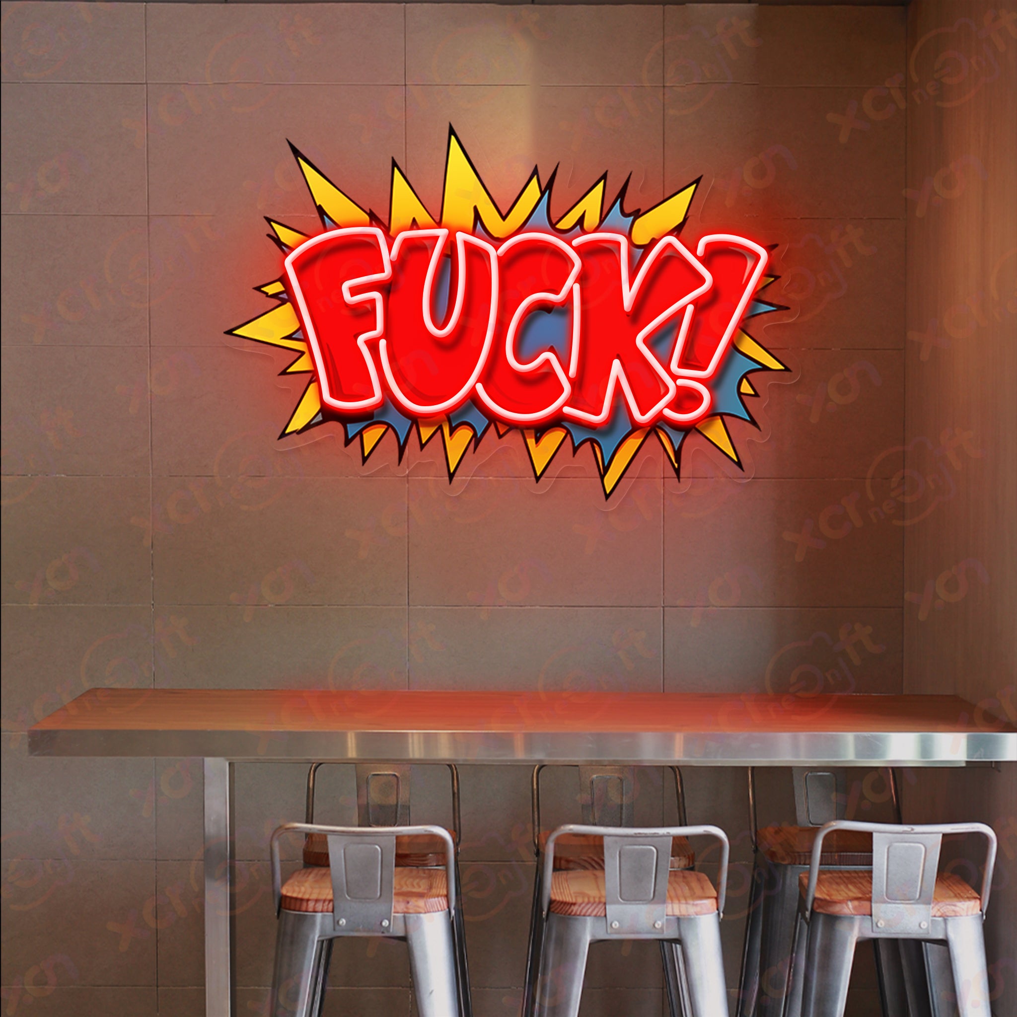 F-words Comic UV Printed Neon Sign