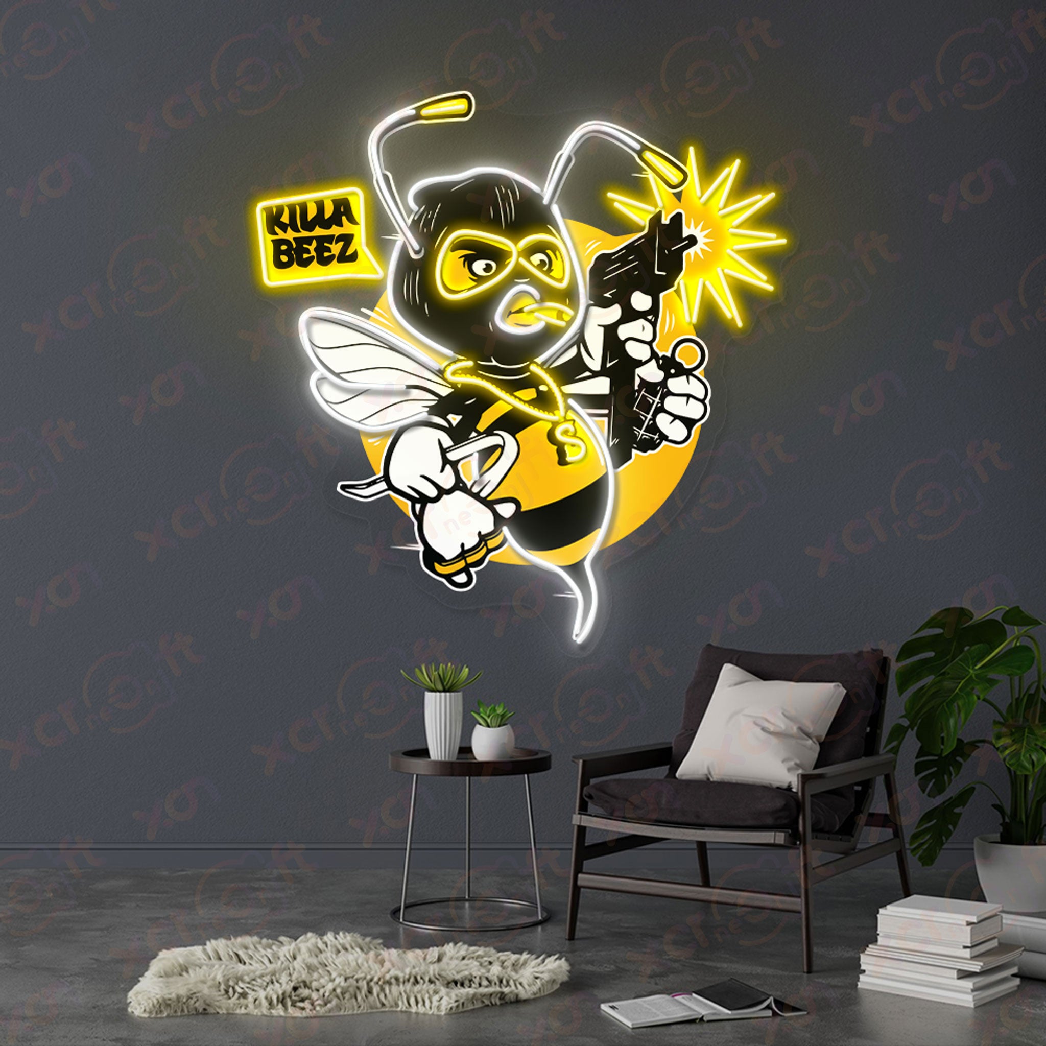 Killa Beez Neon Wall Art