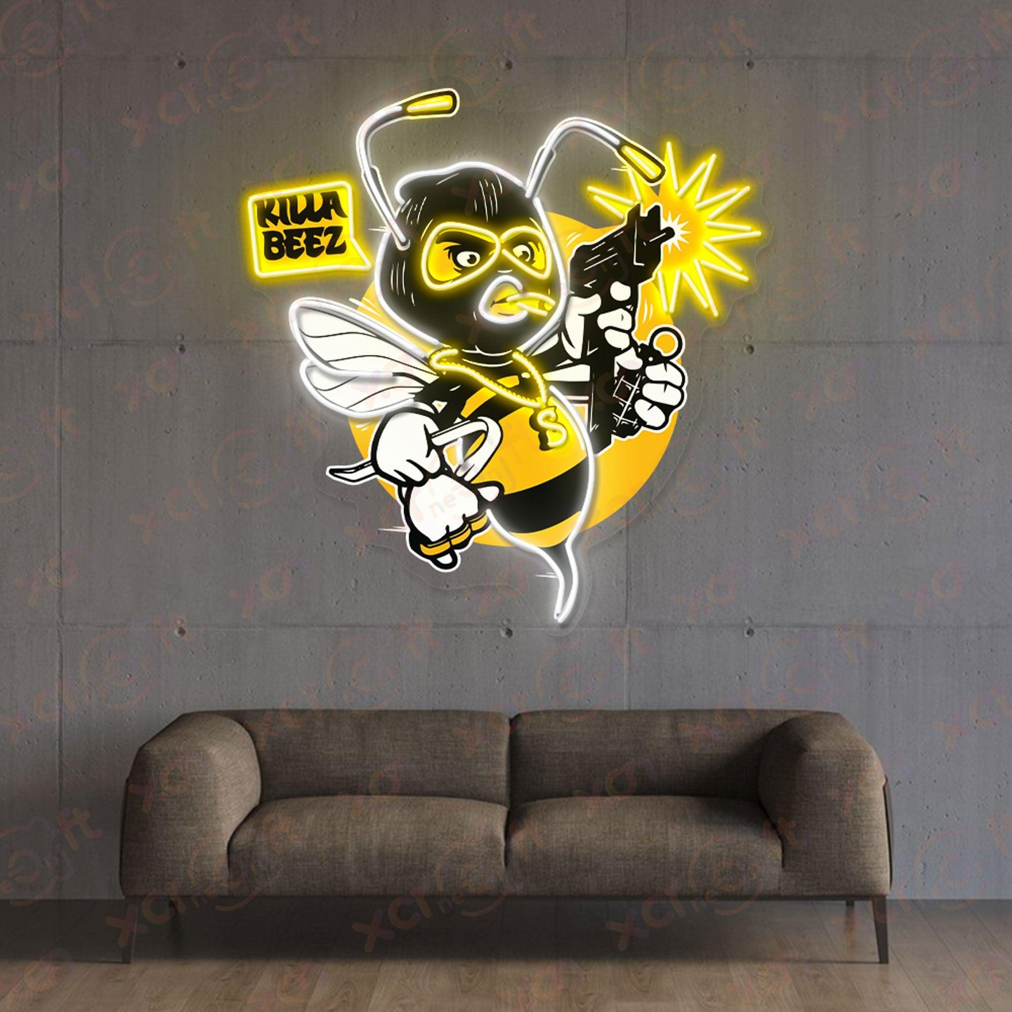 Killa Beez Neon Wall Art