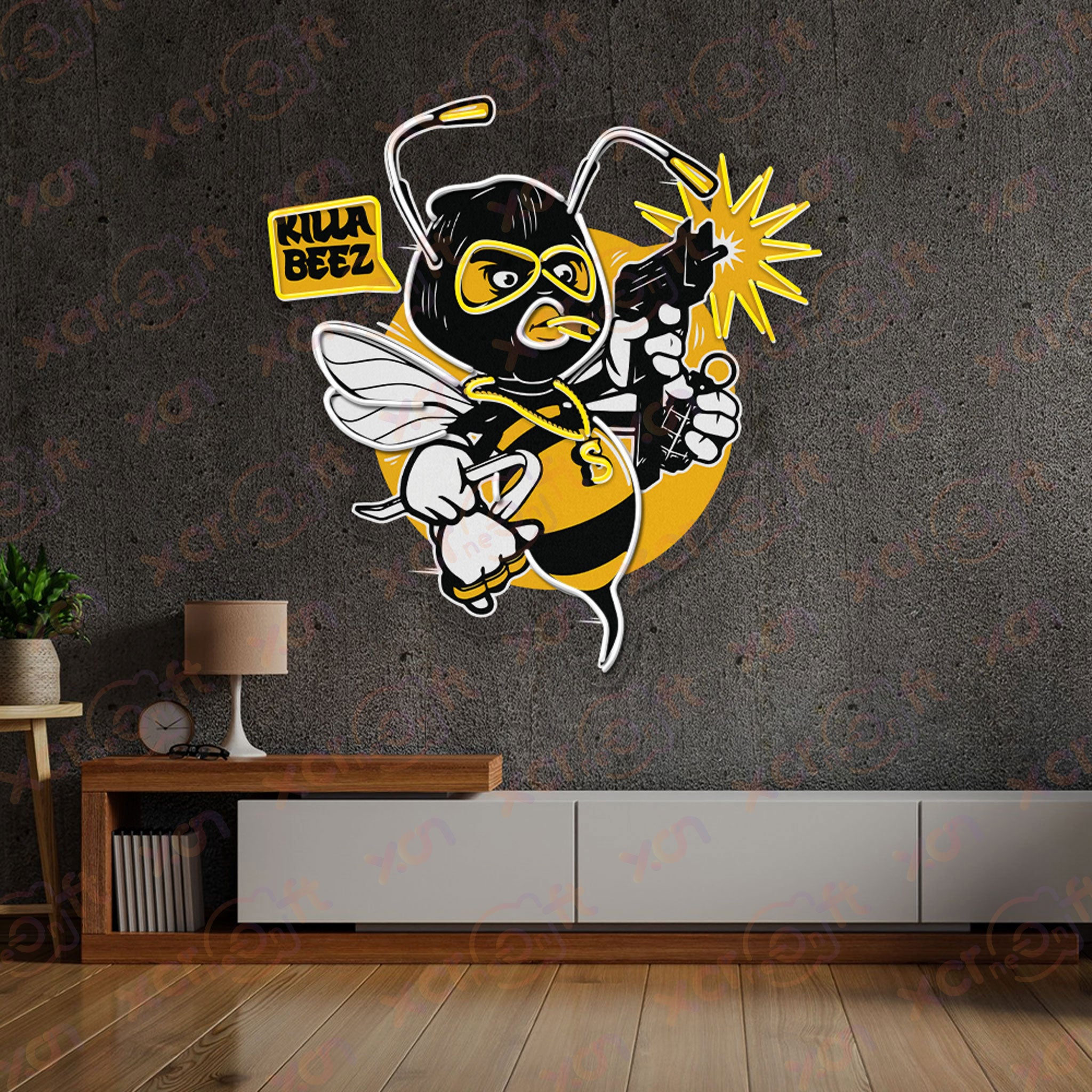 Killa Beez Neon Wall Art