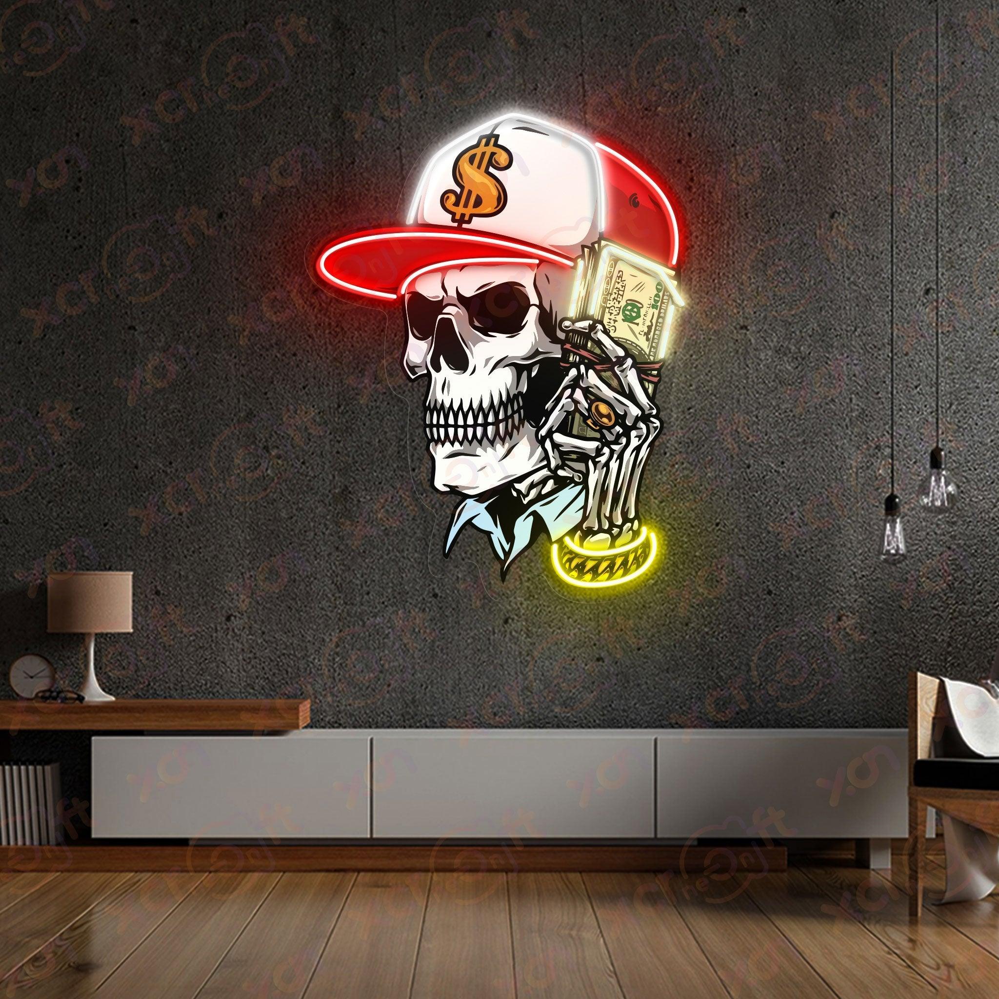 Skull Gangster Color Neon