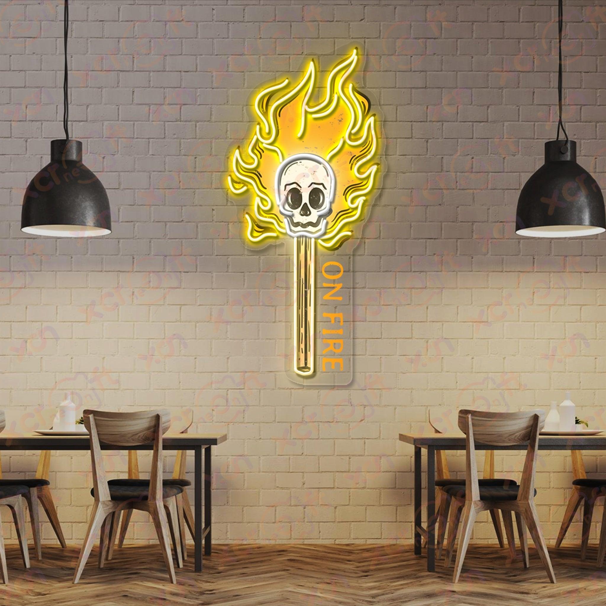 Skull Match UV Printed LED Neon Sign