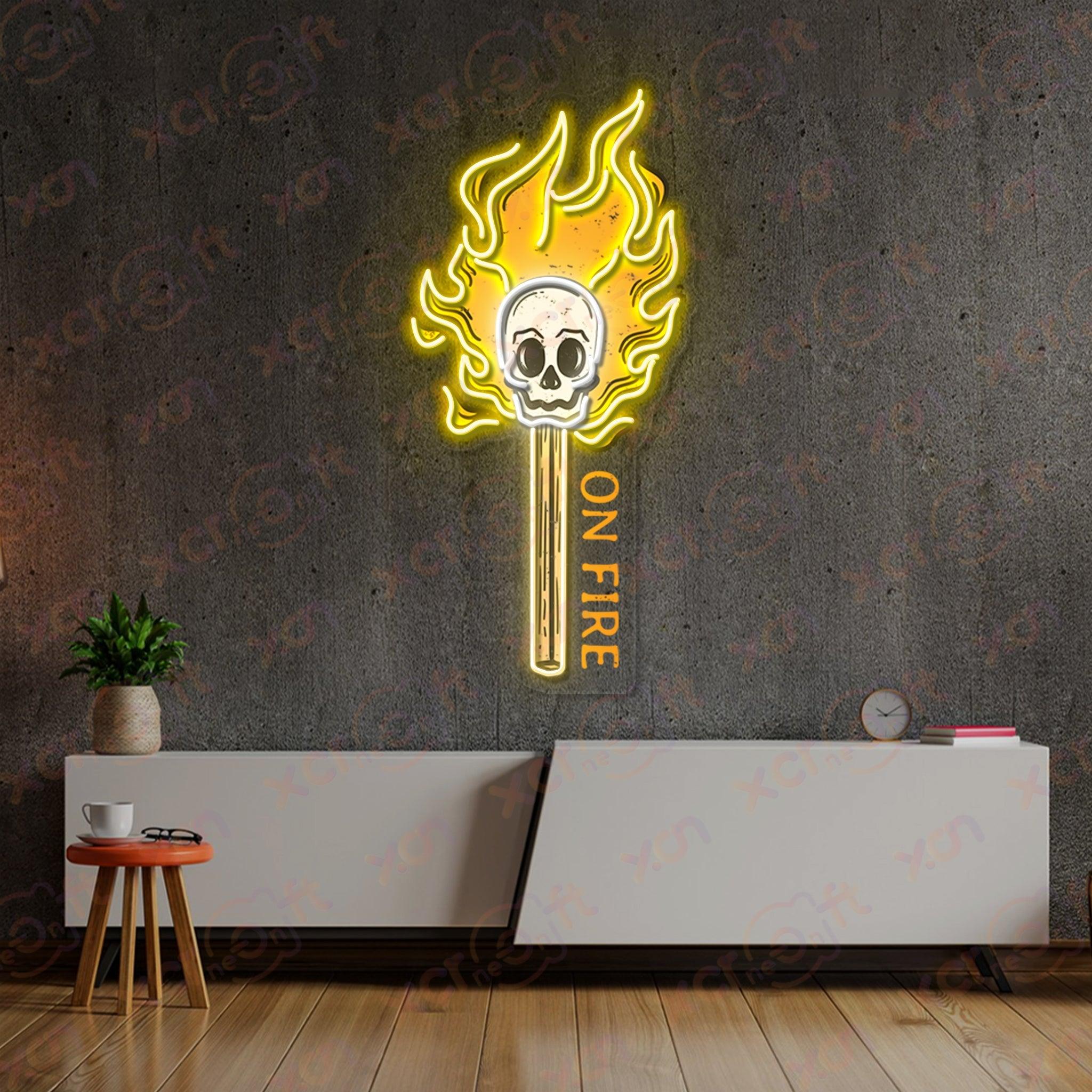 Skull Match UV Printed LED Neon Sign