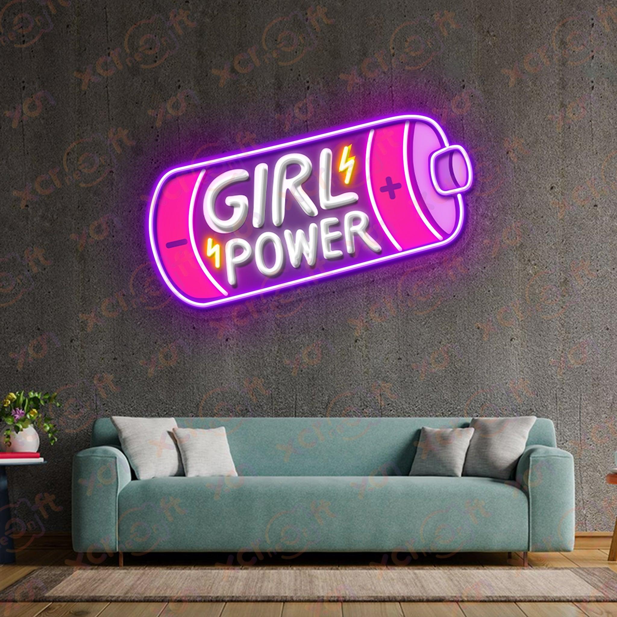 Girl Power UV Printed Neon Sign