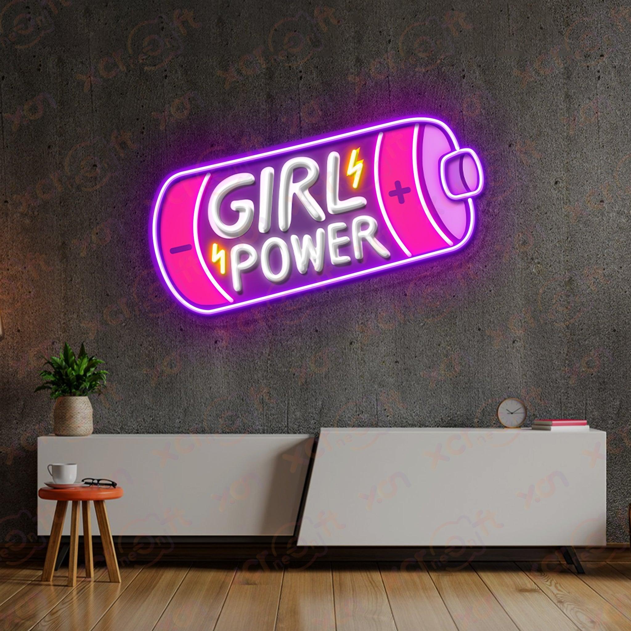 Girl Power UV Printed Neon Sign