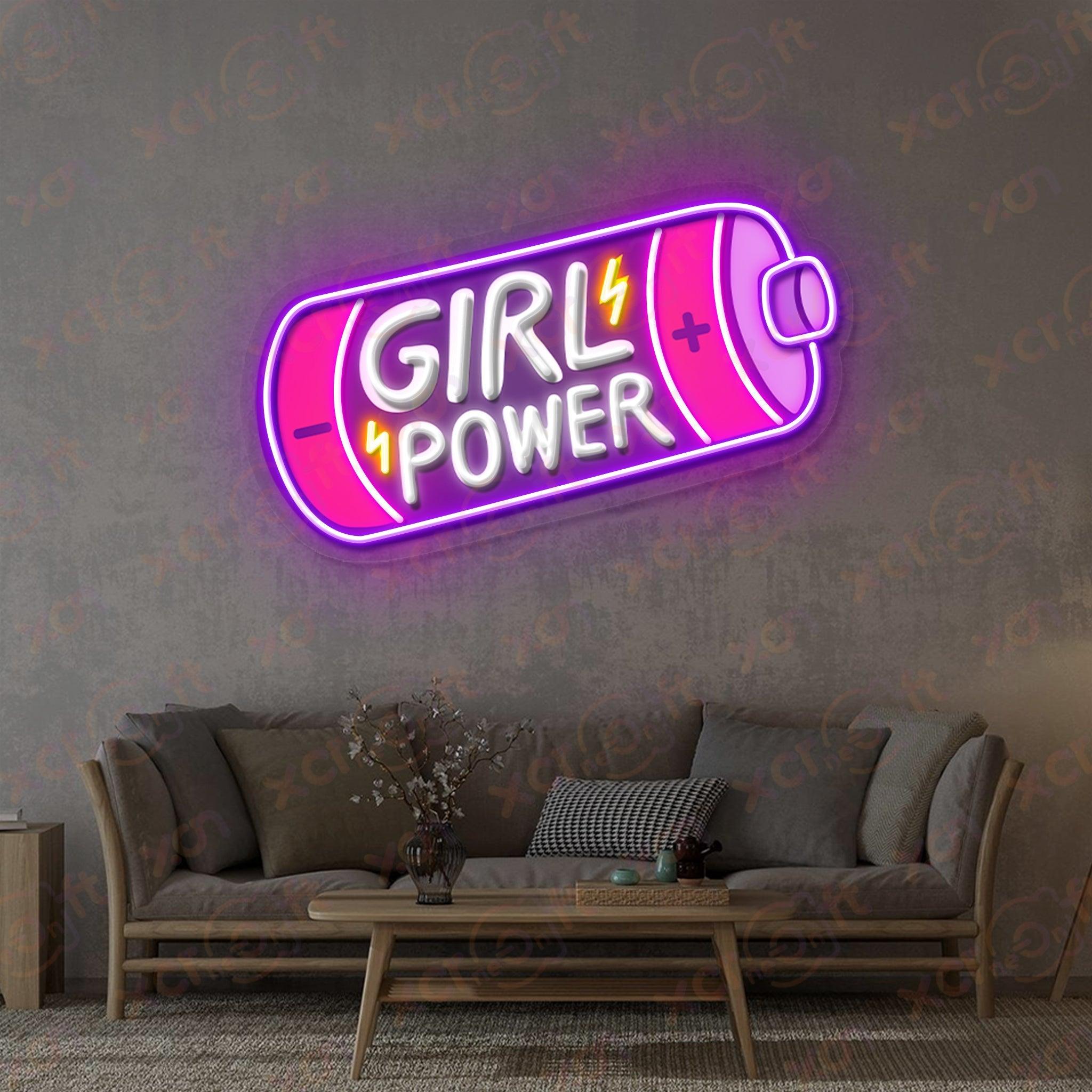 Girl Power UV Printed Neon Sign