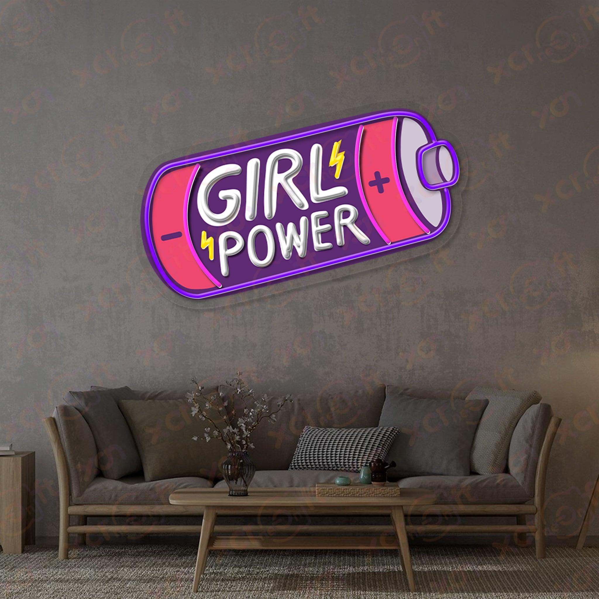 Girl Power UV Printed Neon Sign