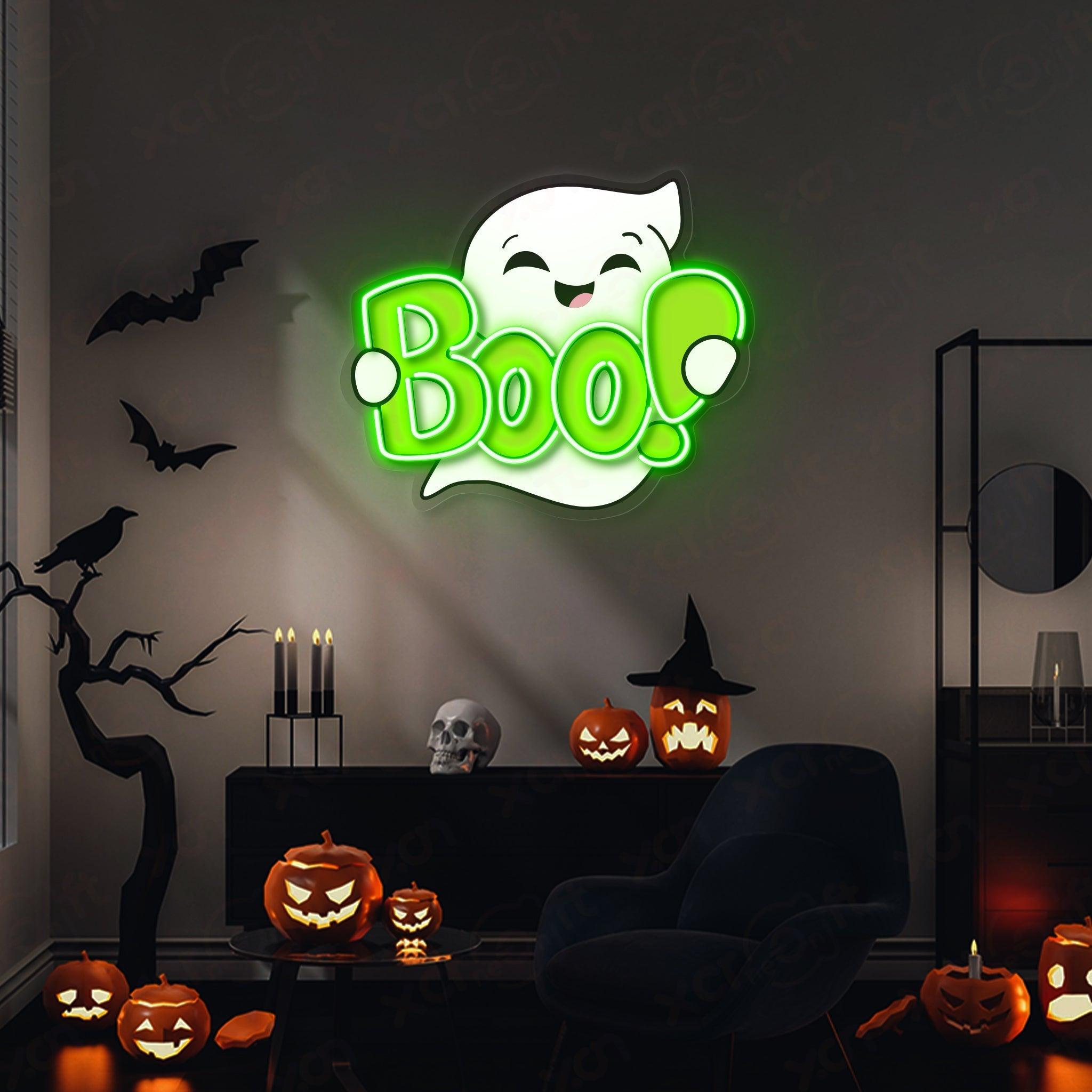 Boo Ghost LED Neon Wall Art