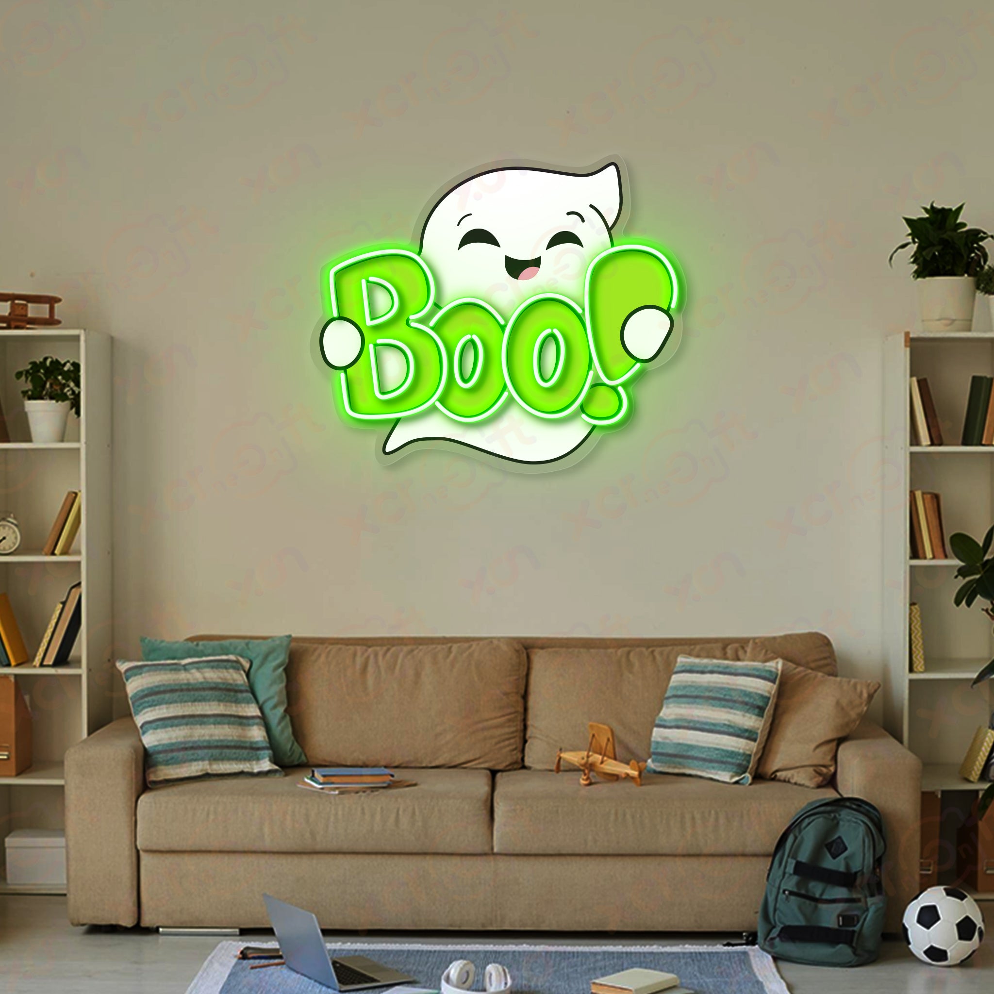 Boo Ghost LED Neon Wall Art