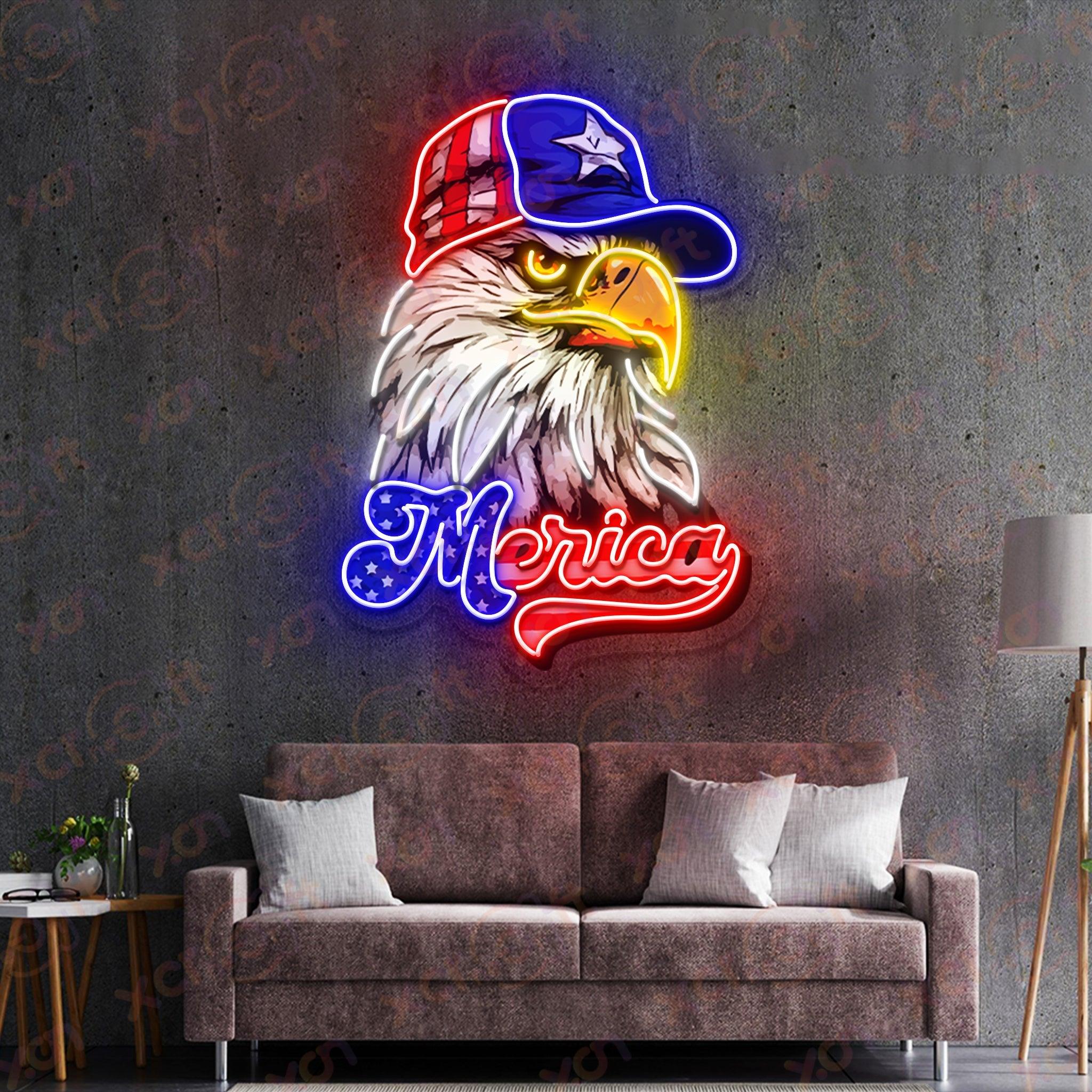 Us Eagle LED Neon Wall Art