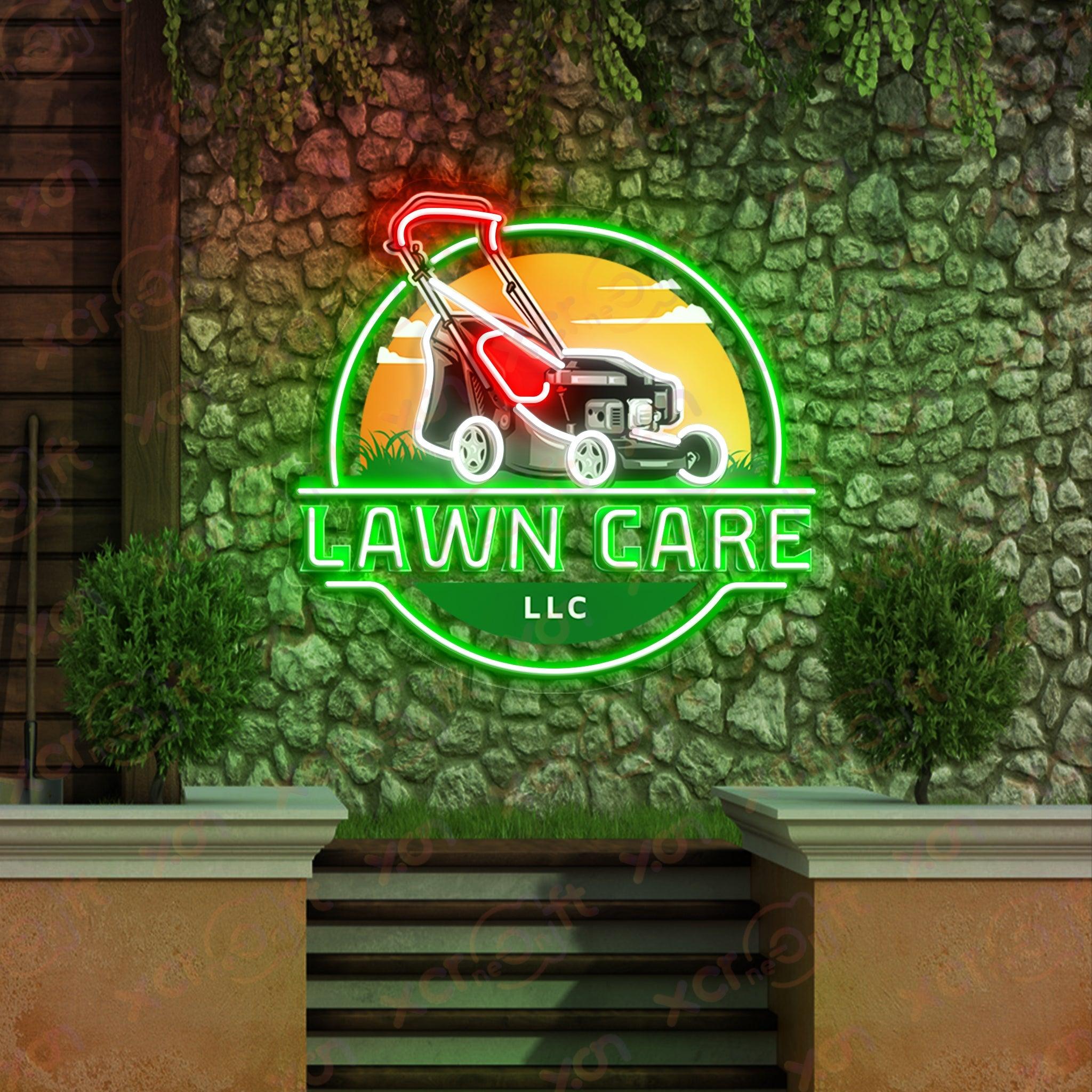 Lawn Care Logo UV Custom Neon Sign