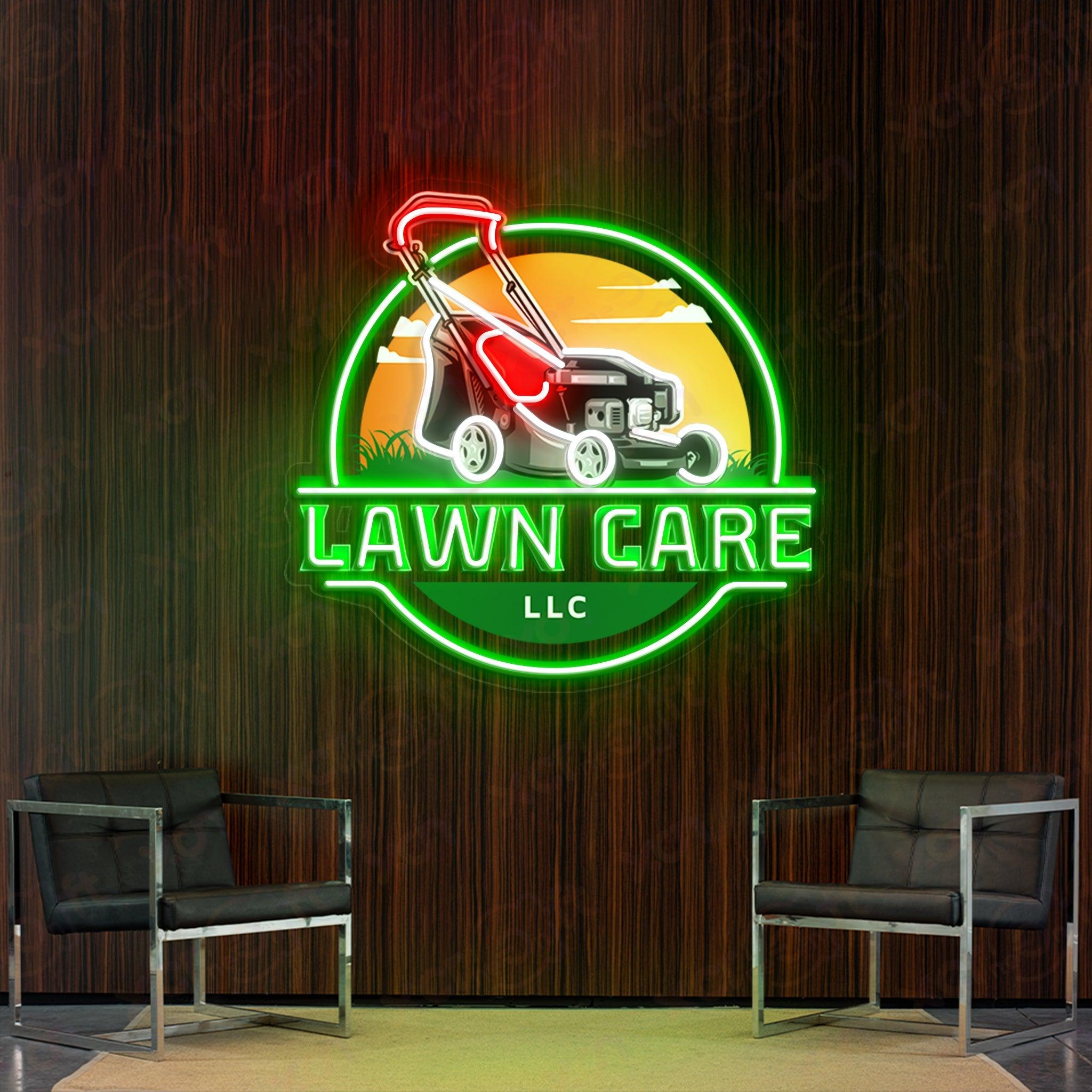 Lawn Care Logo UV Custom Neon Sign