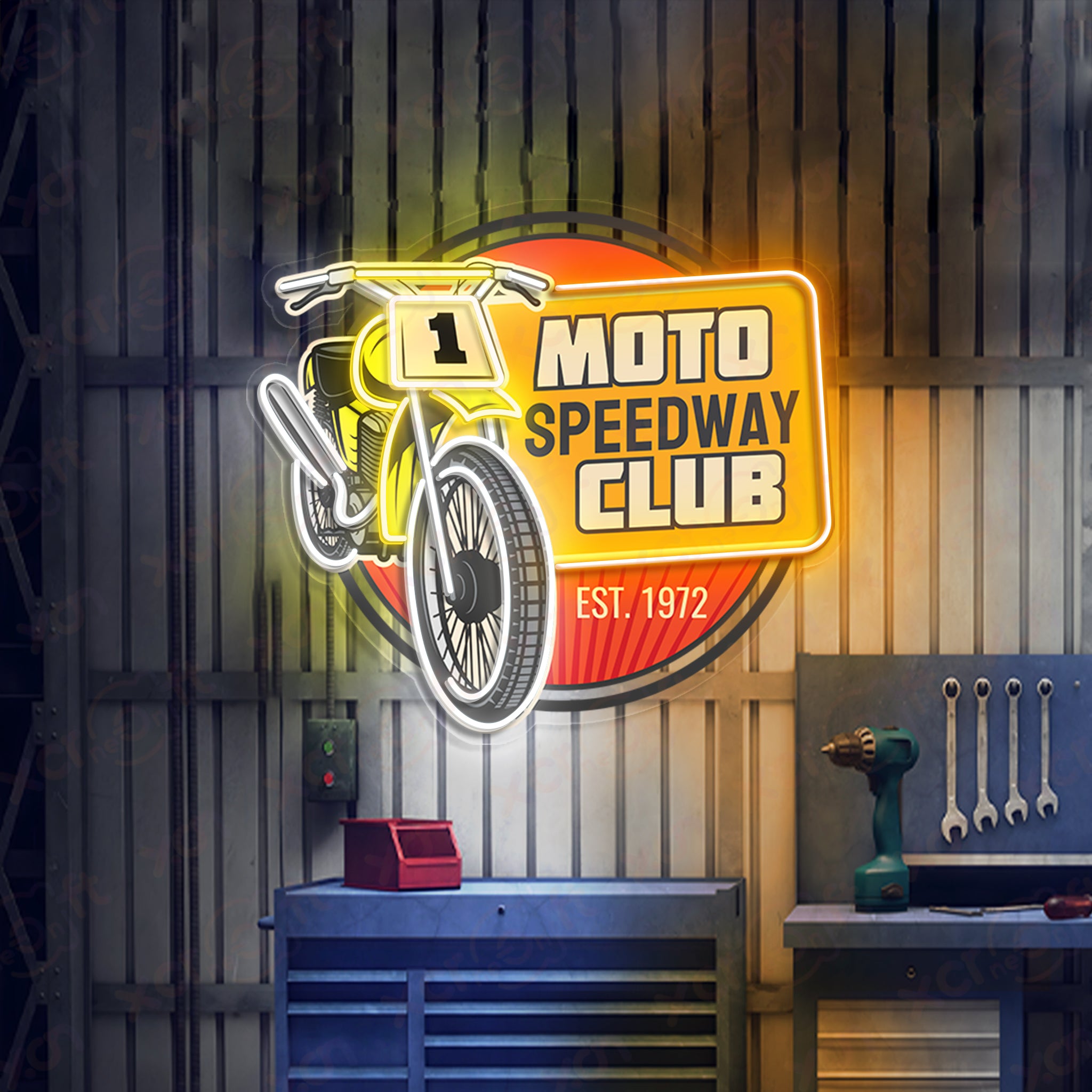 Moto Club LED Neon Light Decor