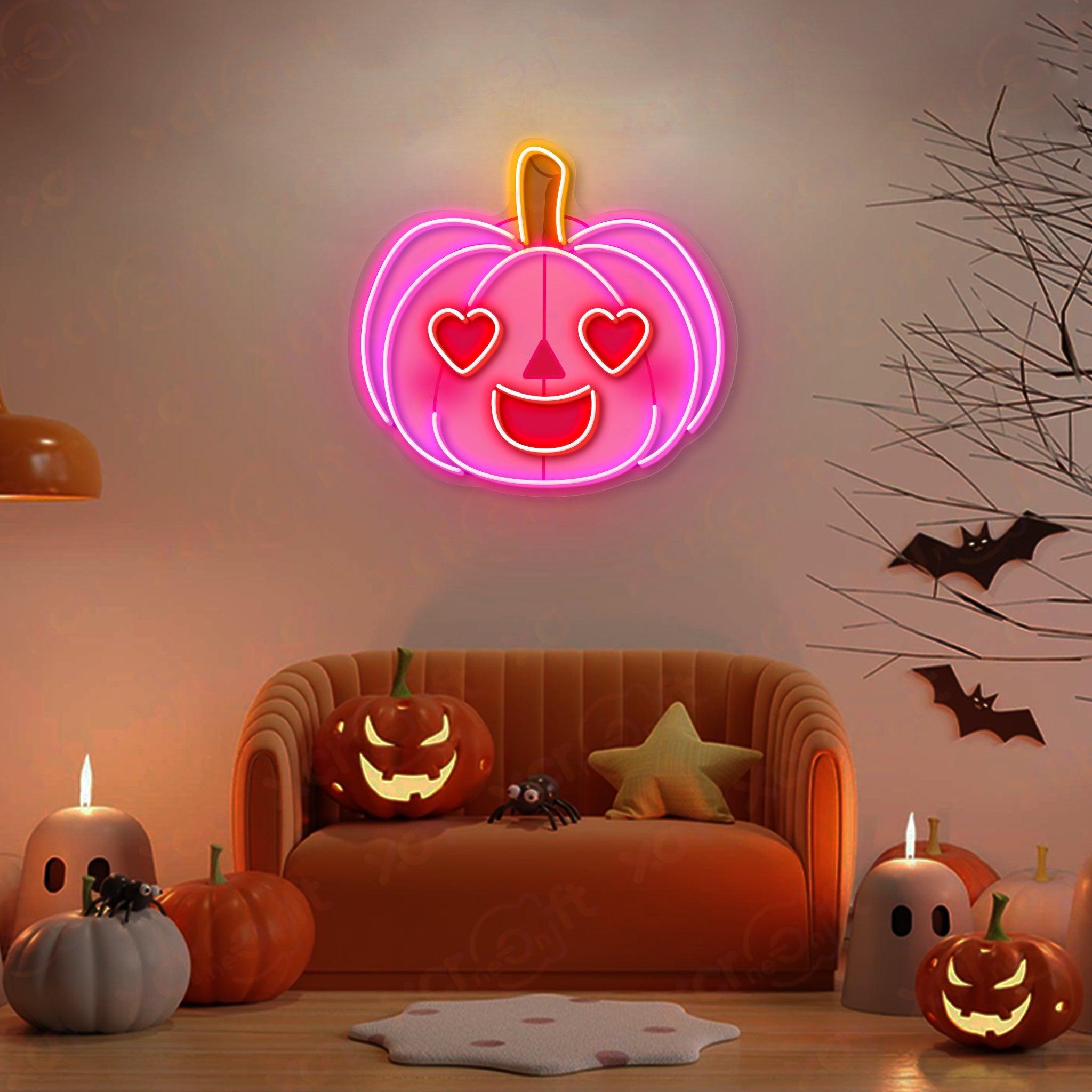 Heart Pumpkin LED Neon Light Decor