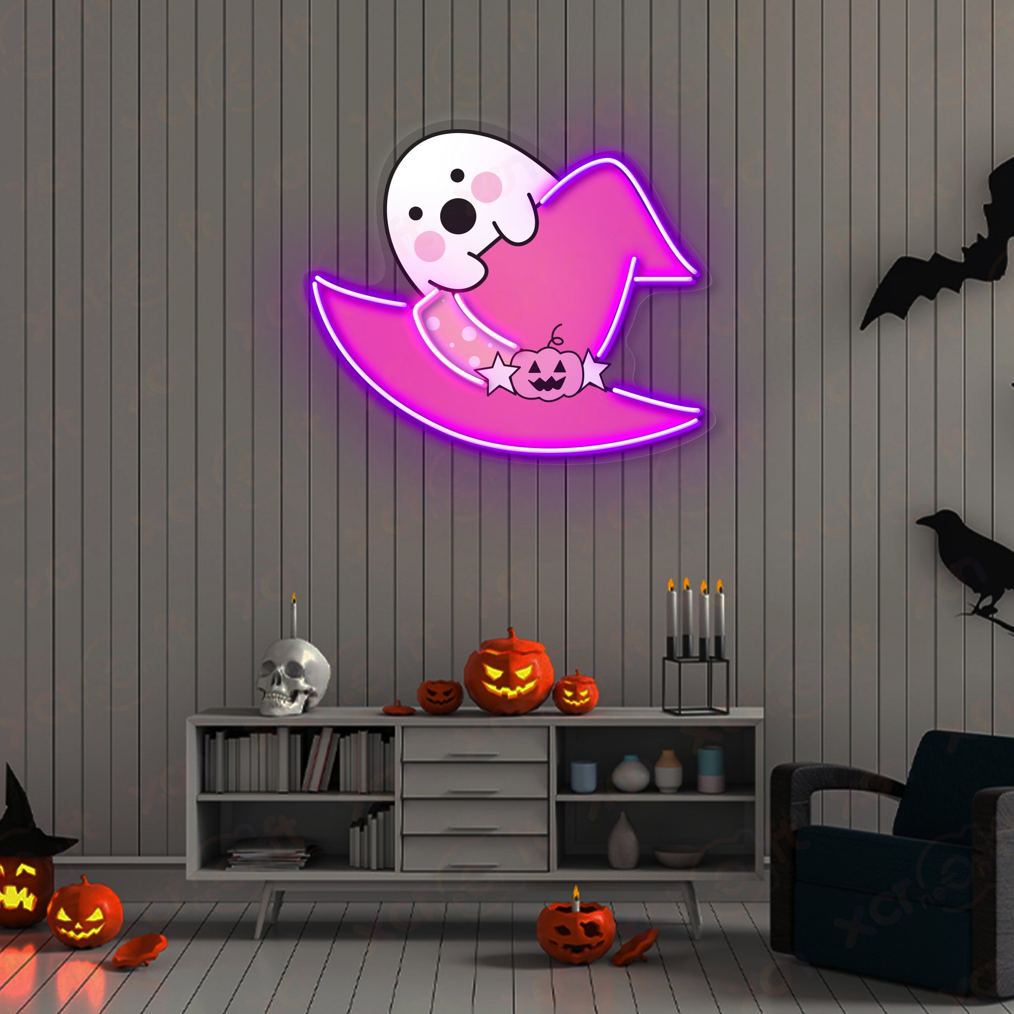 Boo Witch LED Neon Light Decor