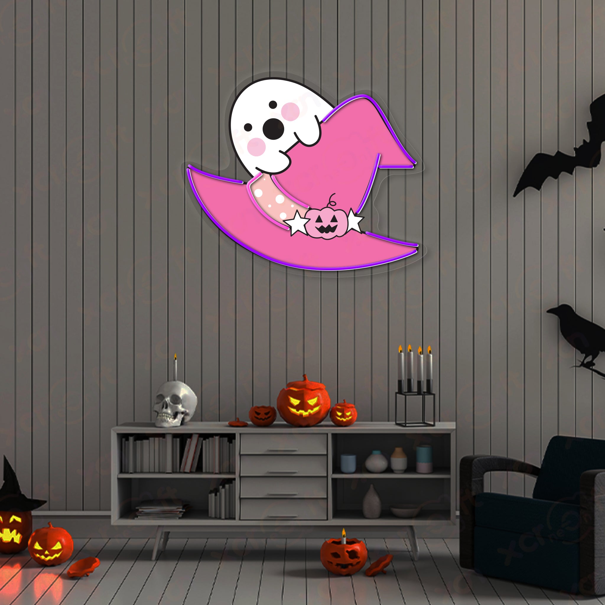 Boo Witch LED Neon Light Decor