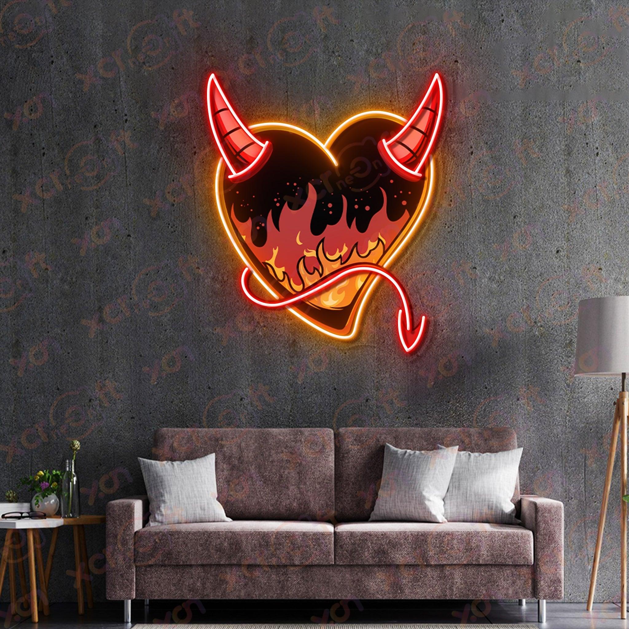 Evil Heart Durable Neon Light