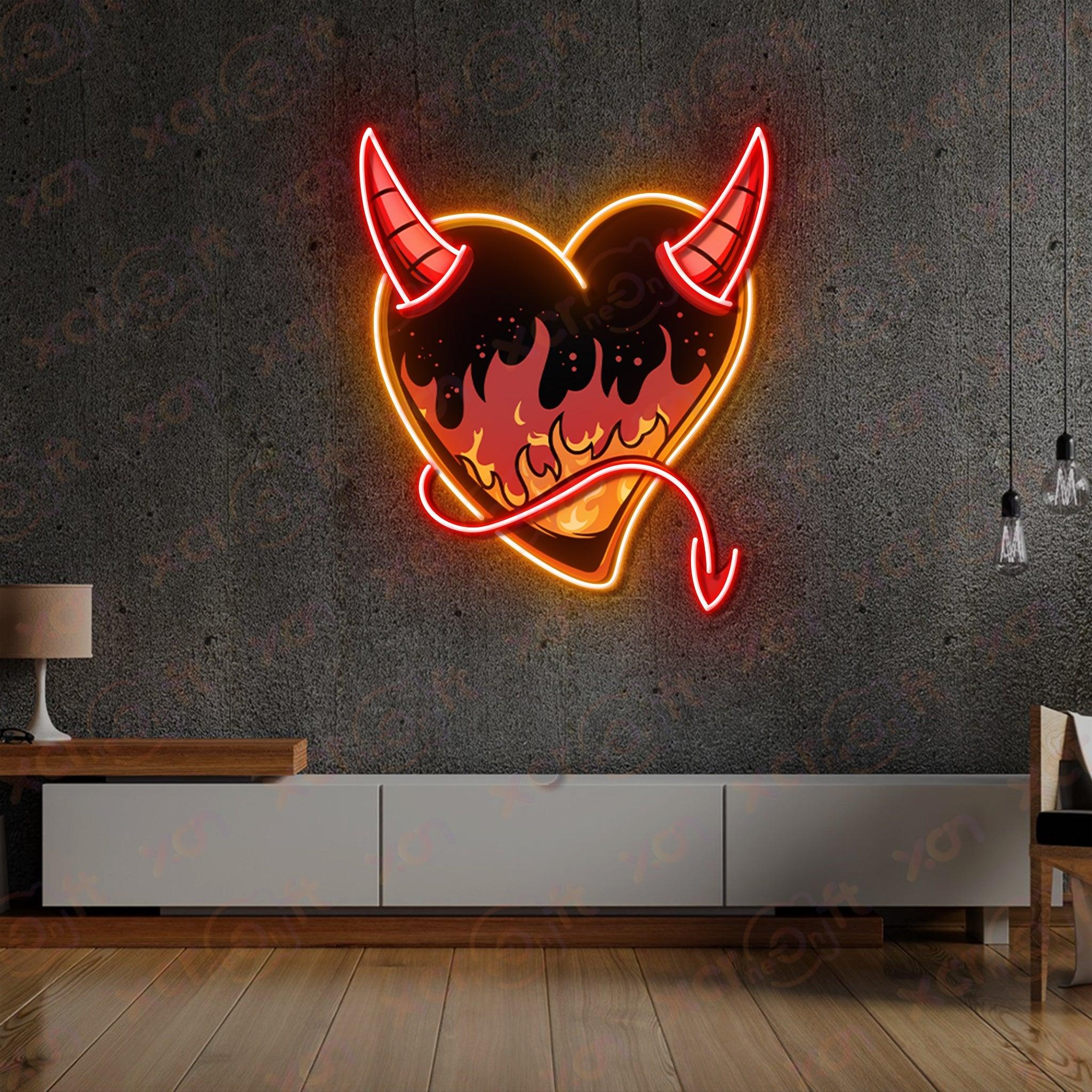 Evil Heart Durable Neon Light