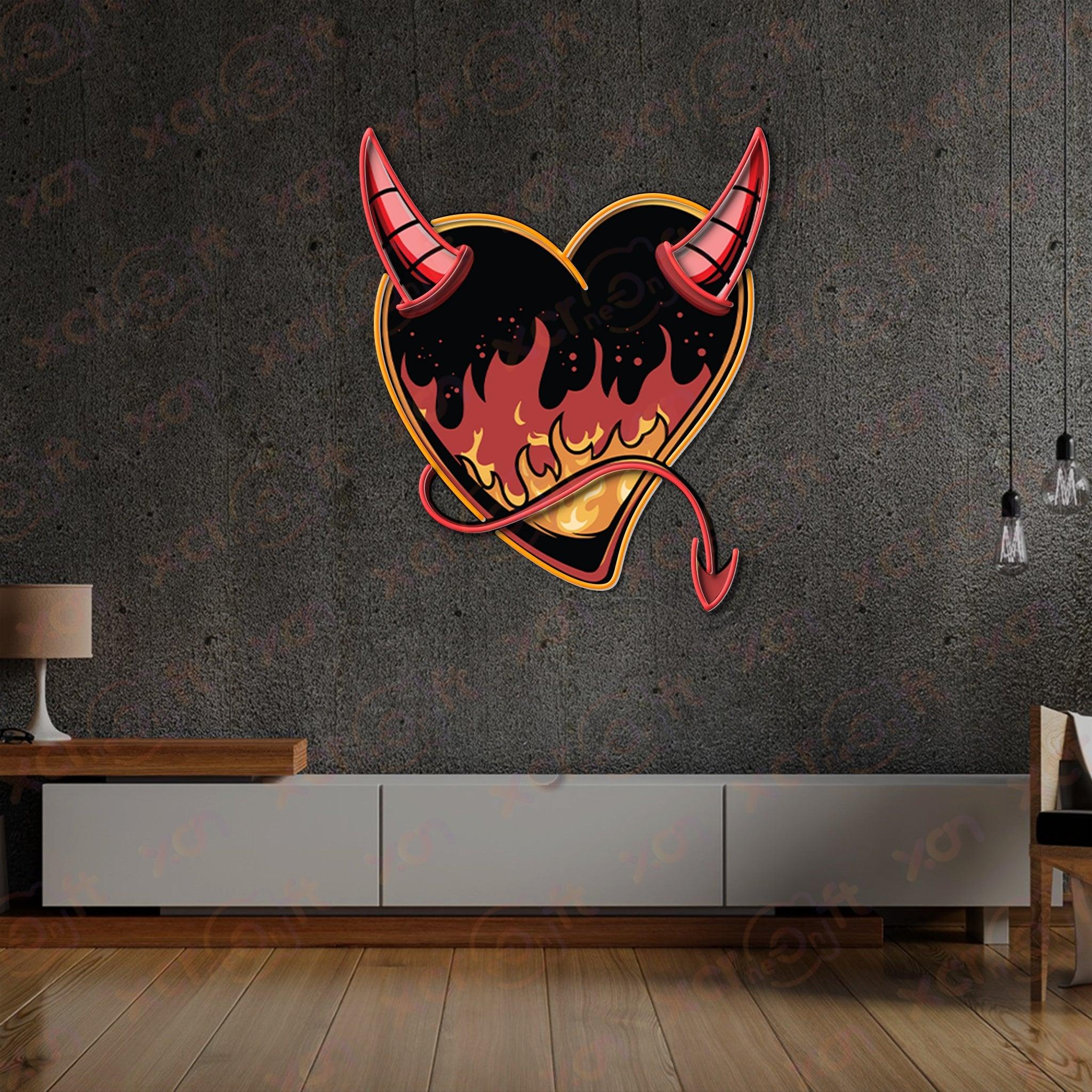 Evil Heart Durable Neon Light