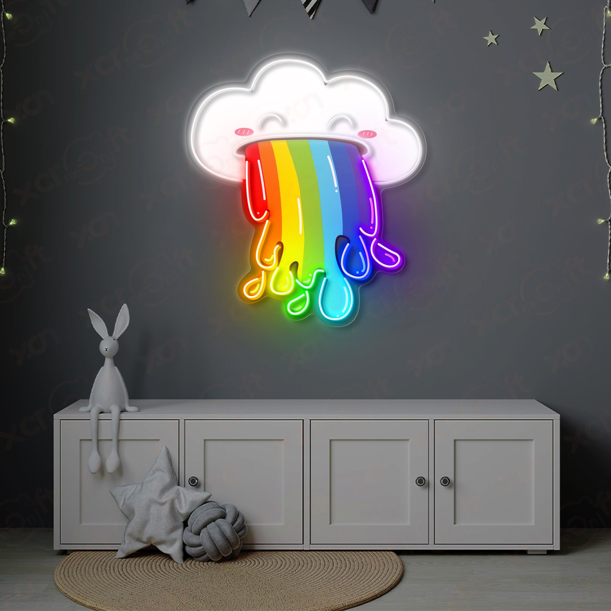 Cloud Throw Up LED Neon Wall Art