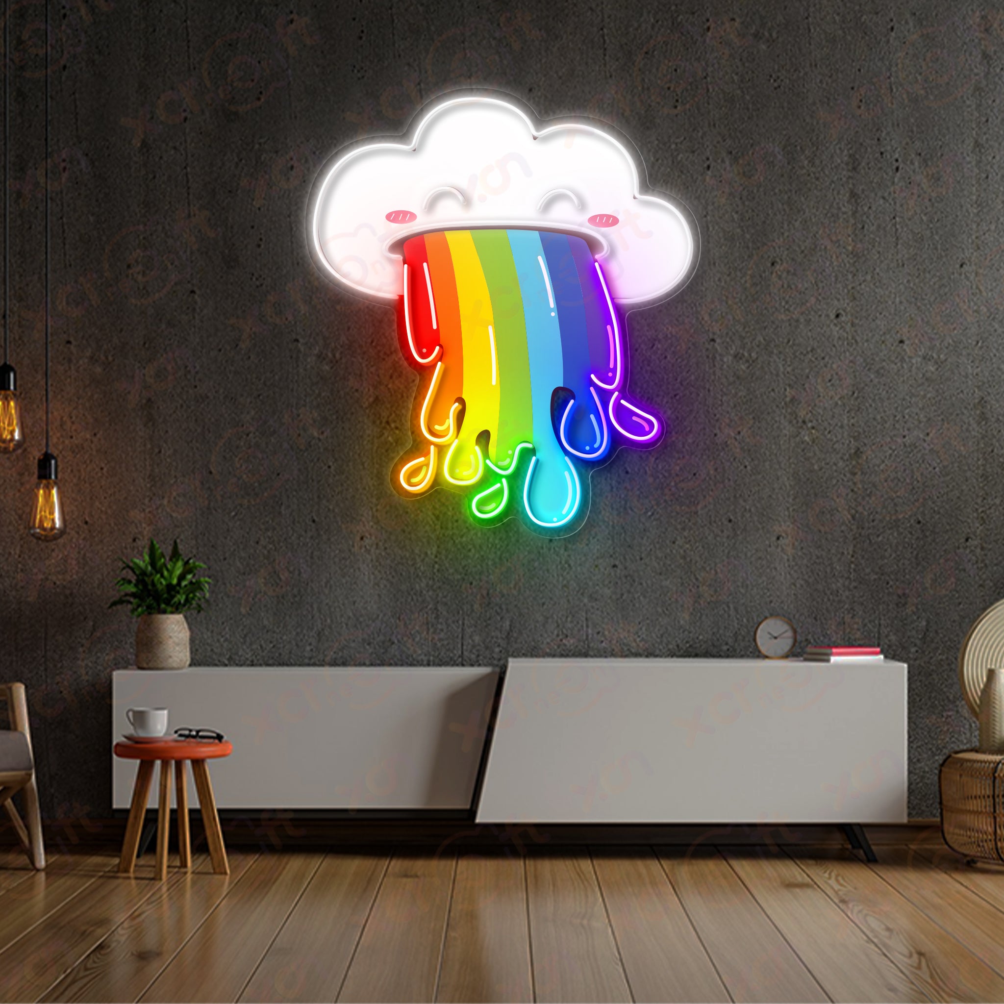 Cloud Throw Up LED Neon Wall Art