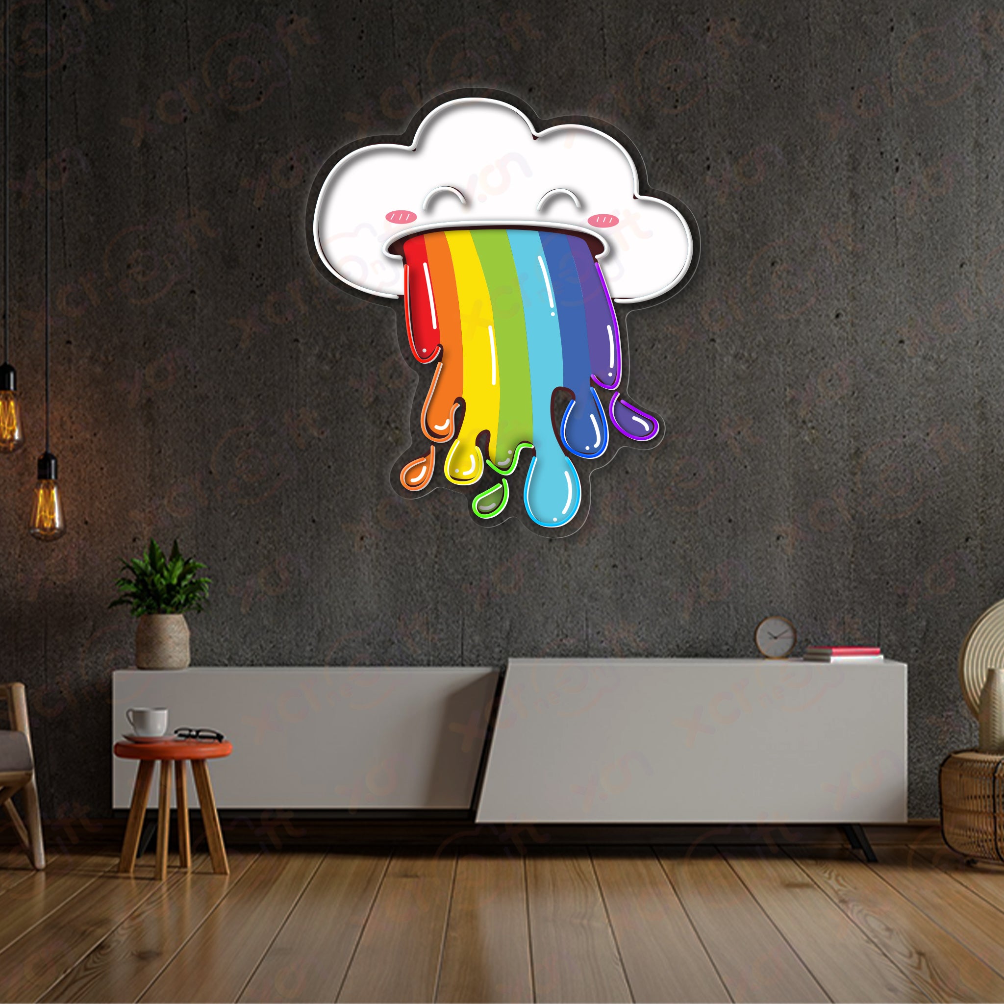 Cloud Throw Up LED Neon Wall Art