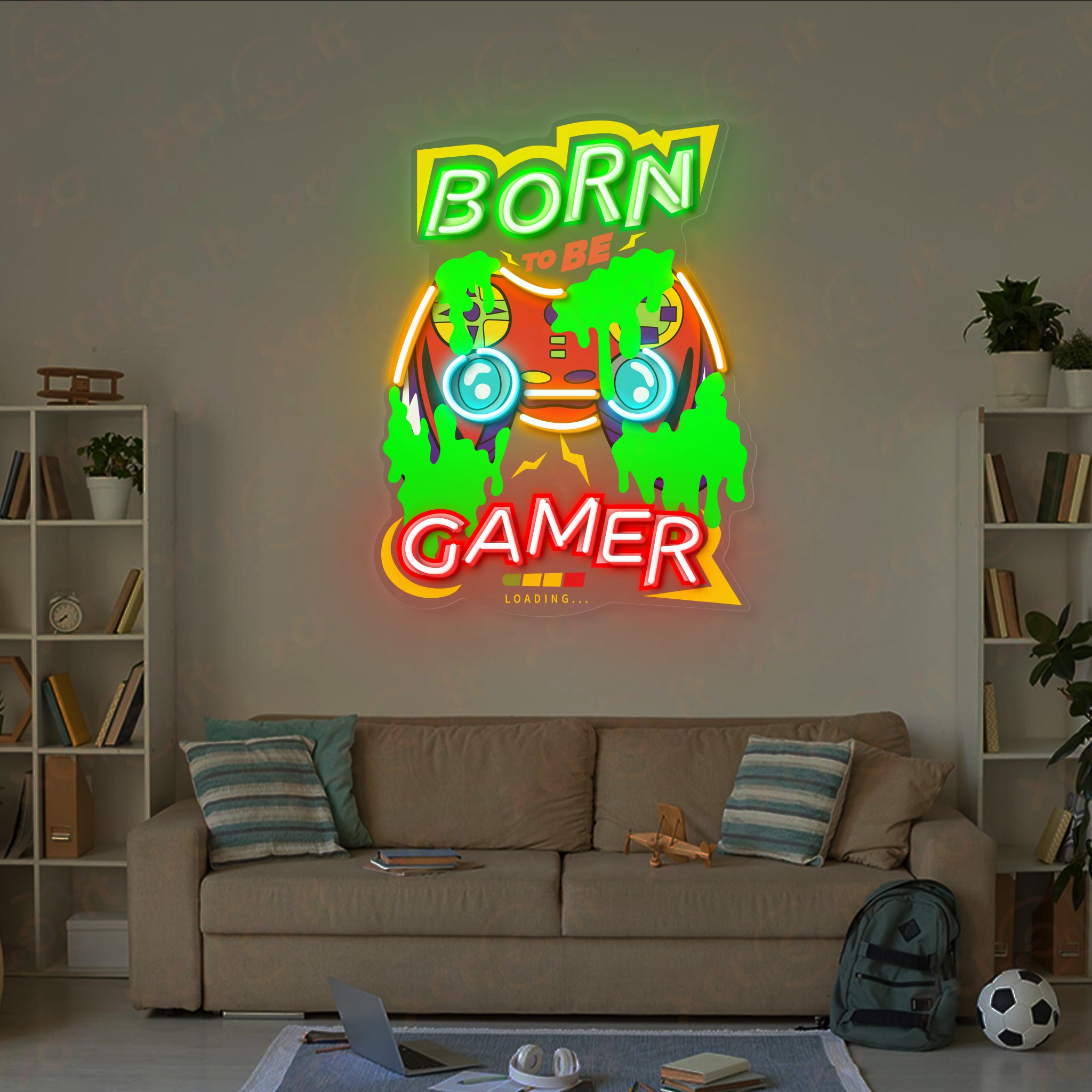 Born To Be Gamer UV Printed LED Neon Sign