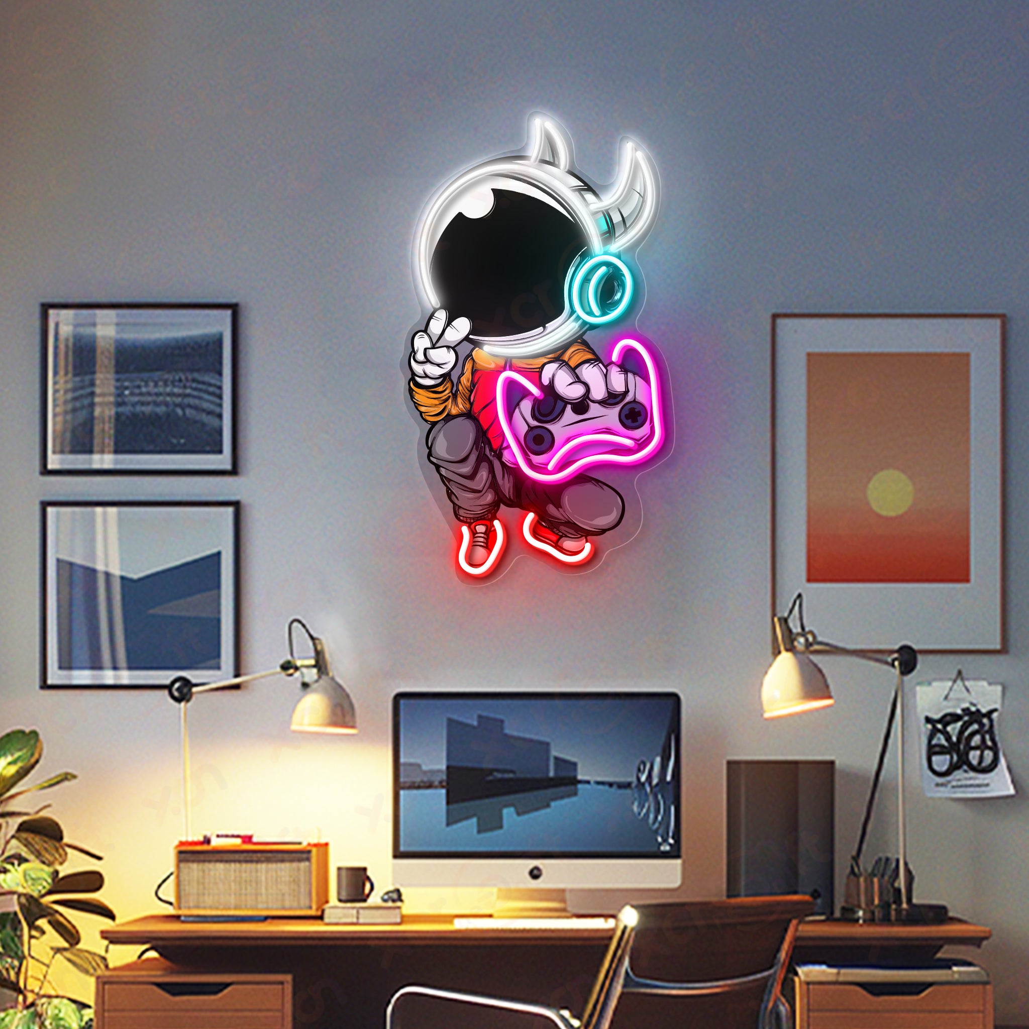 Astronaut Gamer LED Neon Light