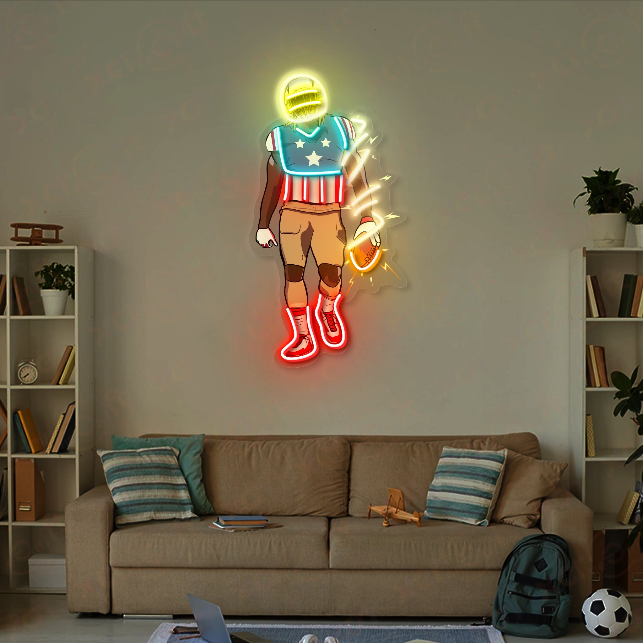 Football Superhero LED Neon Light