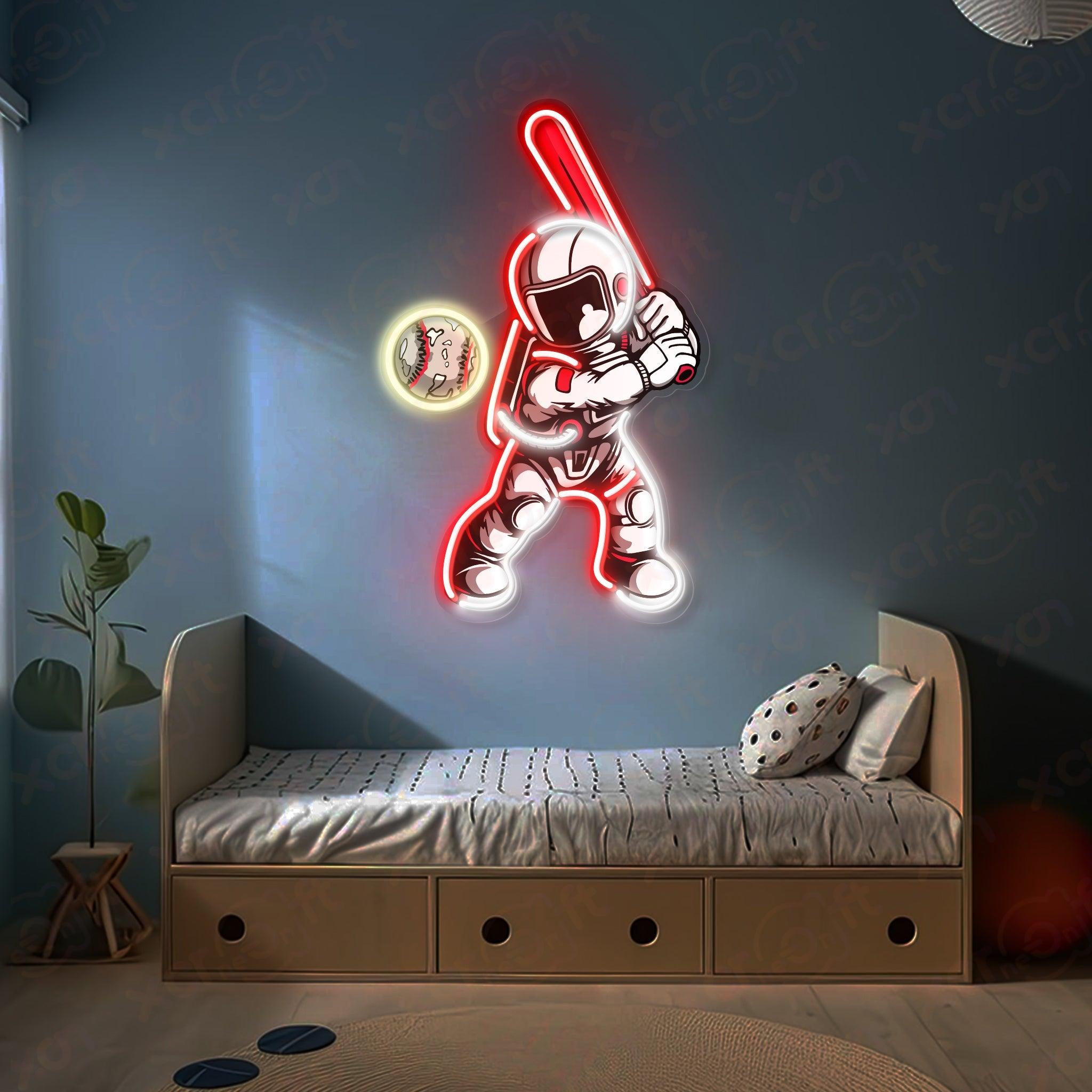 Astronaut with Lightsaber UV Printed Neon Light