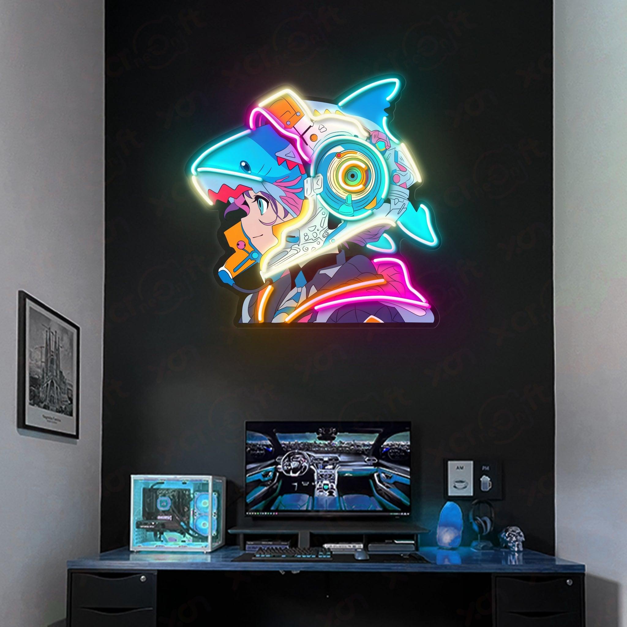 Anime Helmet Durable Neon Light