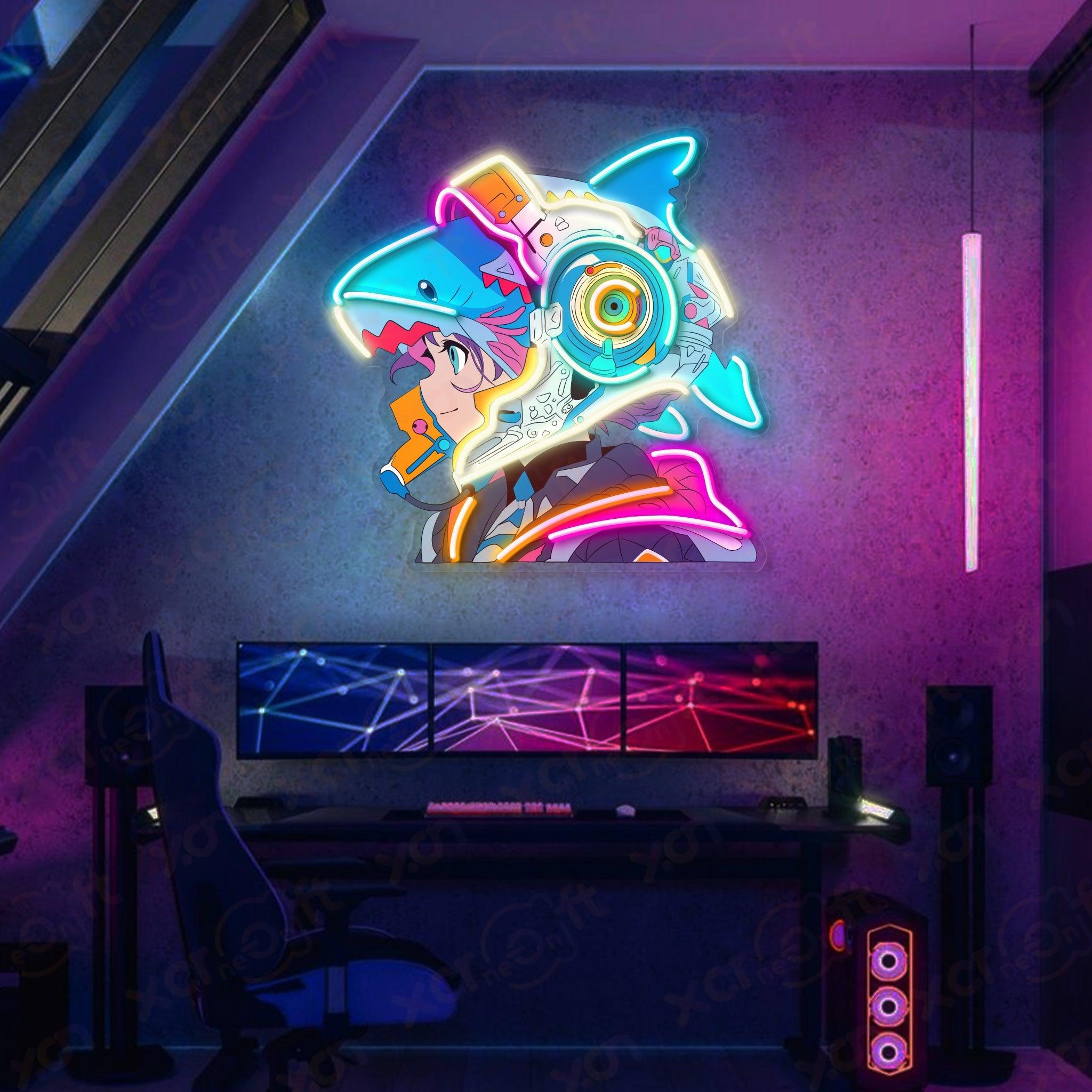 Anime Helmet Durable Neon Light