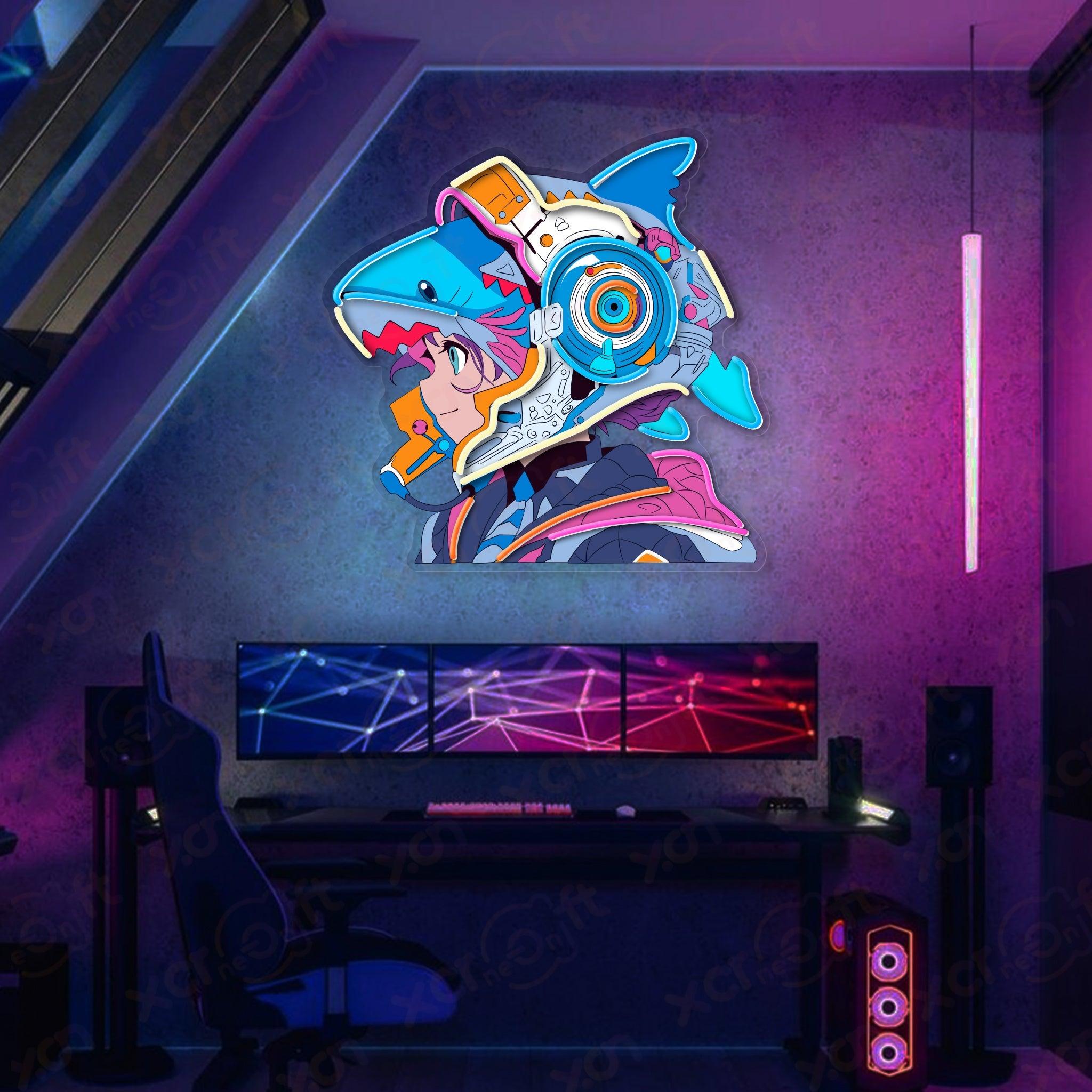 Anime Helmet Durable Neon Light