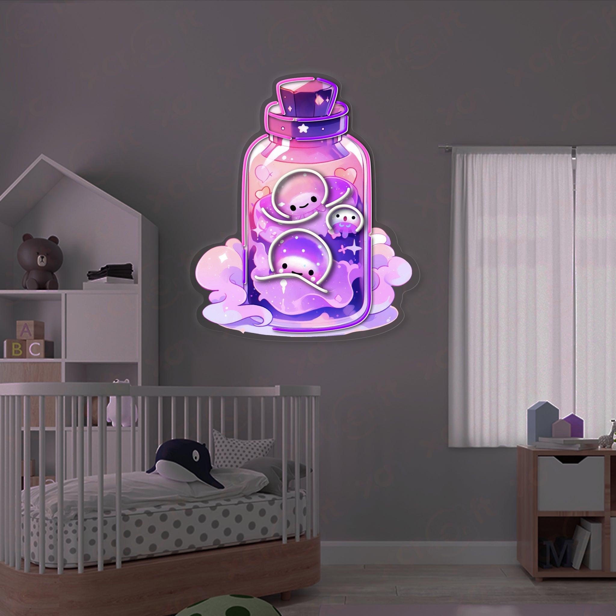 Cute Jellyfish LED Neon Wall Art'