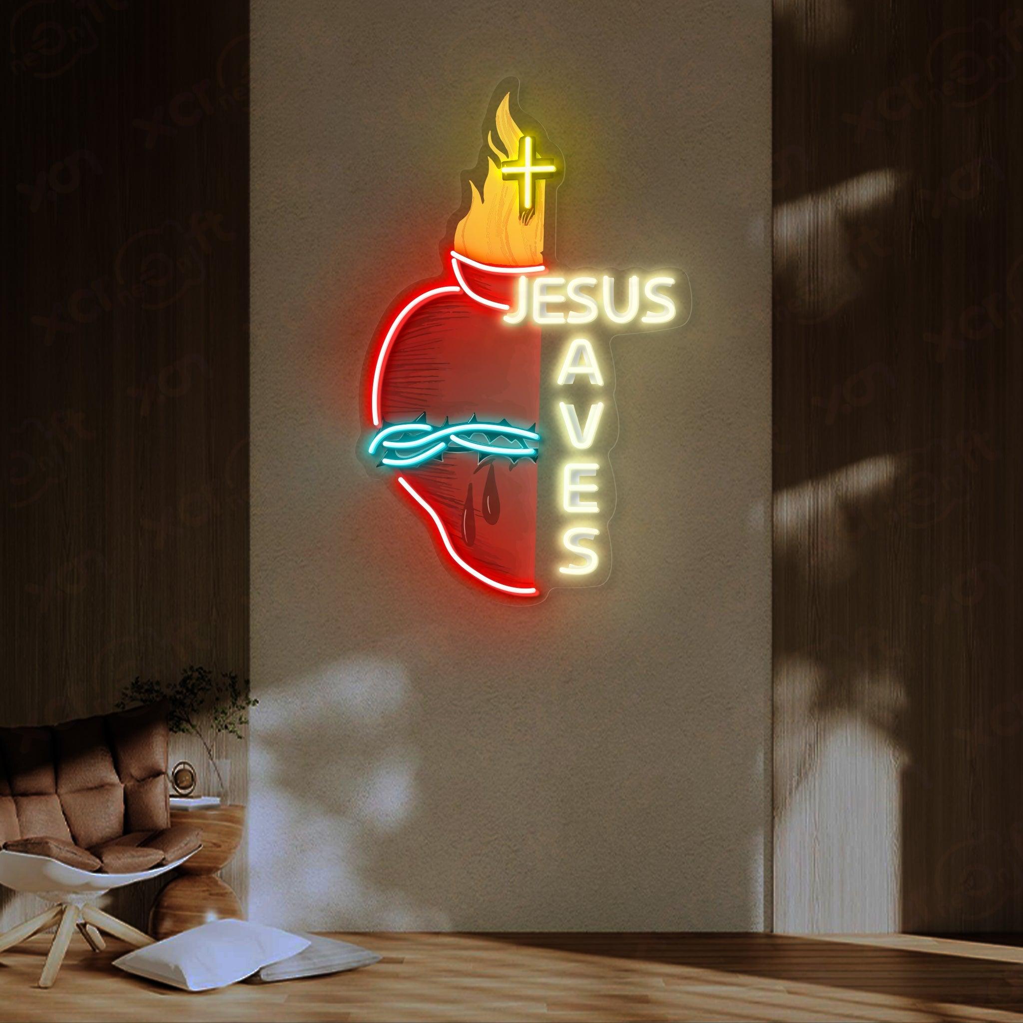 Jesus Saves LED Neon Light