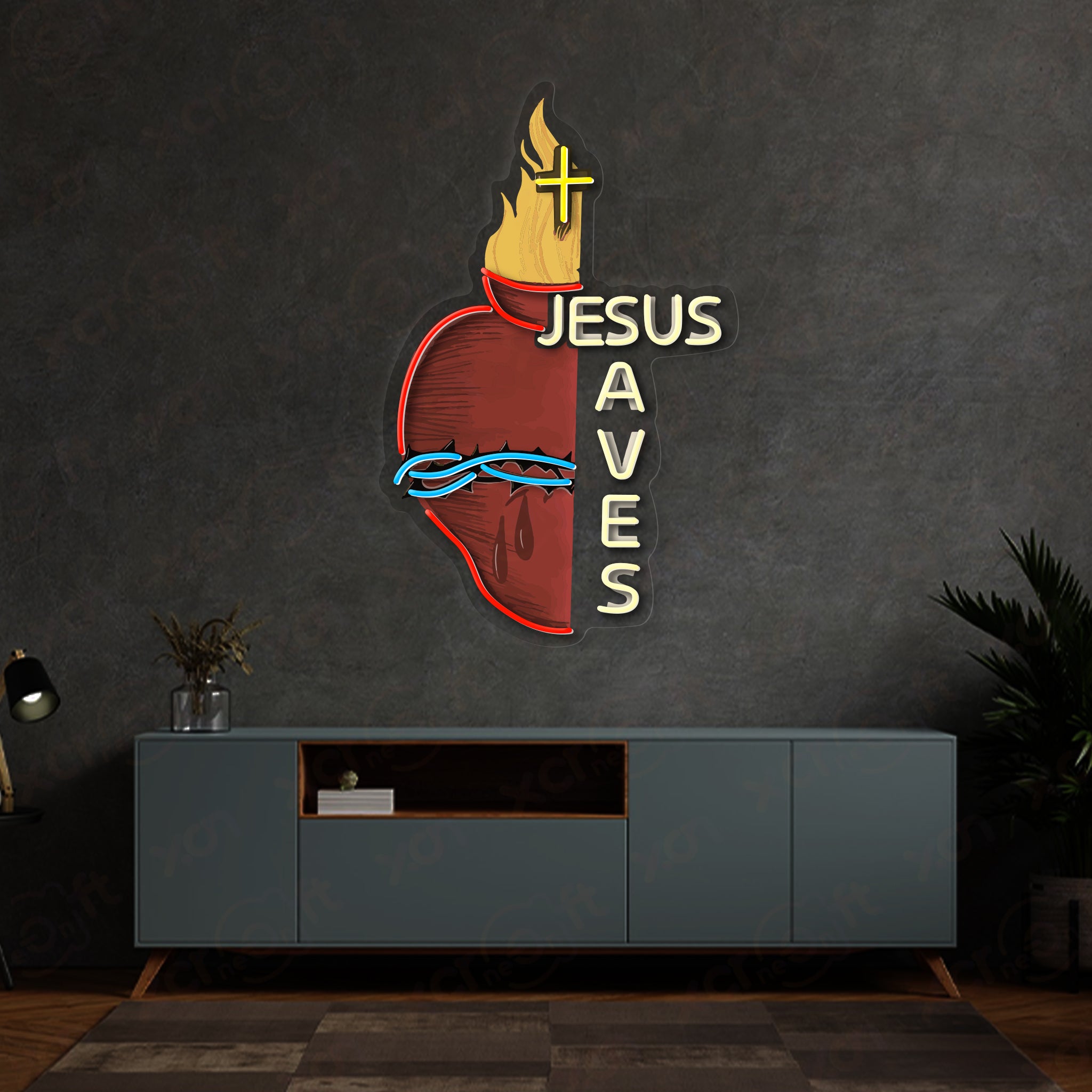 Jesus Saves LED Neon Light