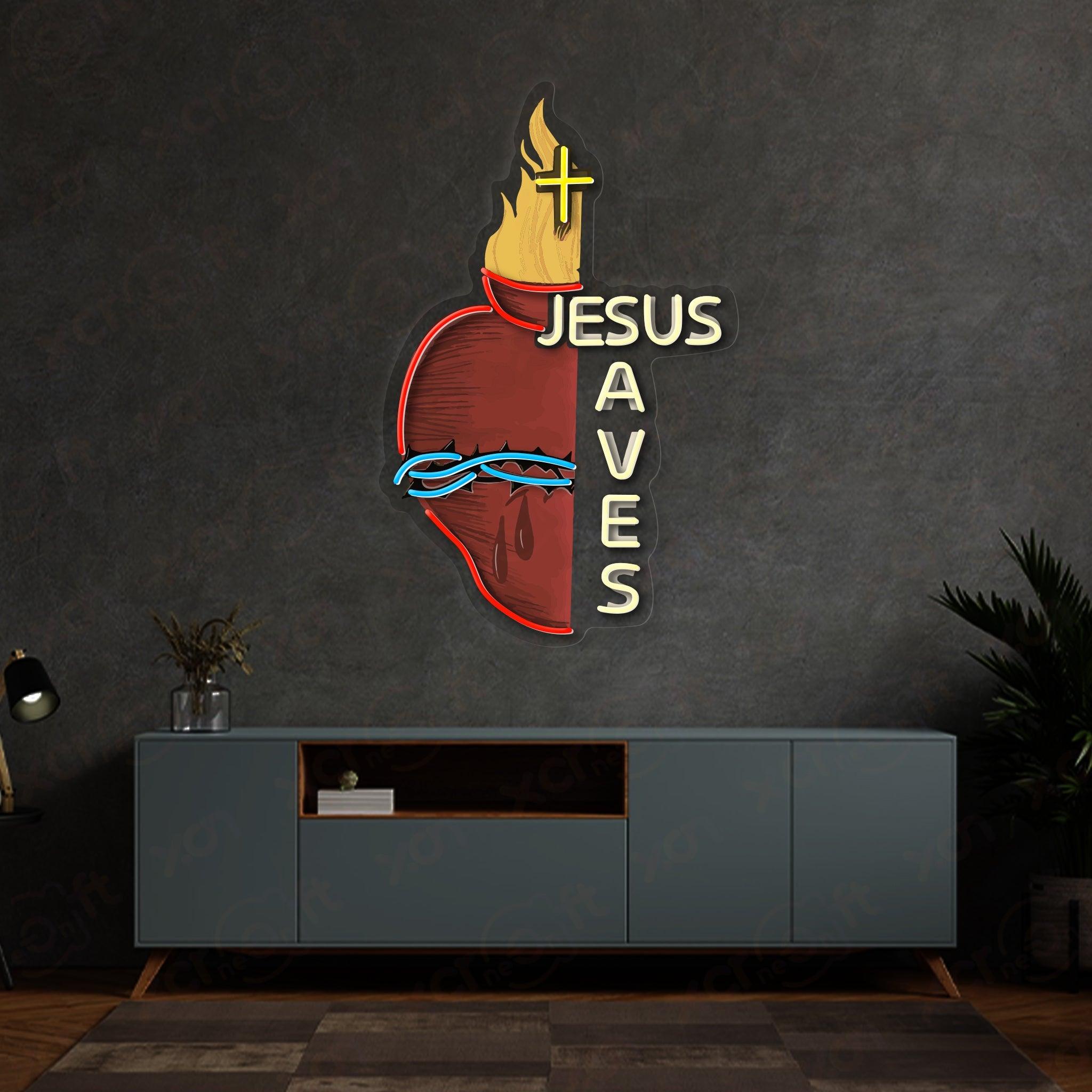 Jesus Saves LED Neon Light 