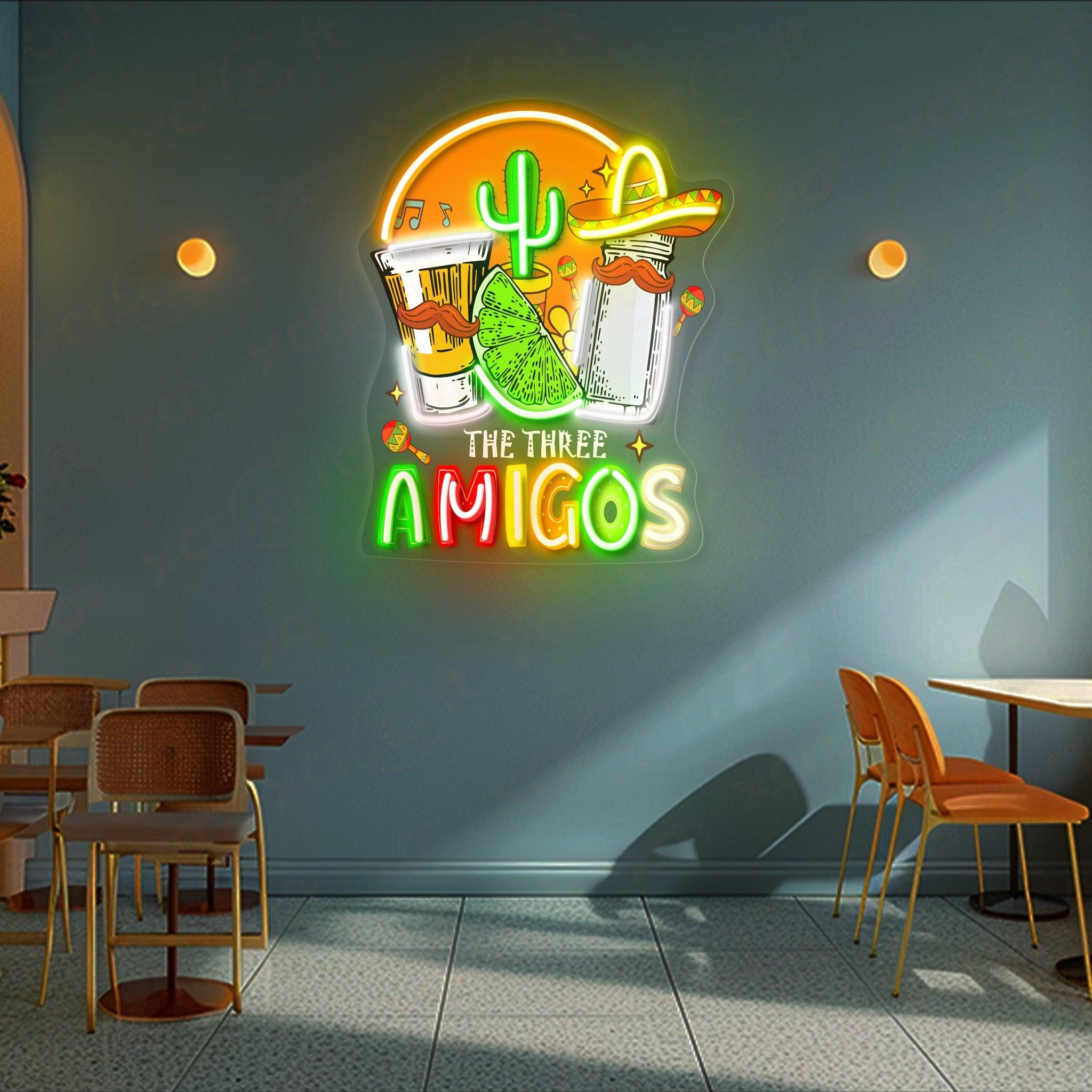 Three Amigos Printed LED Neon Sign