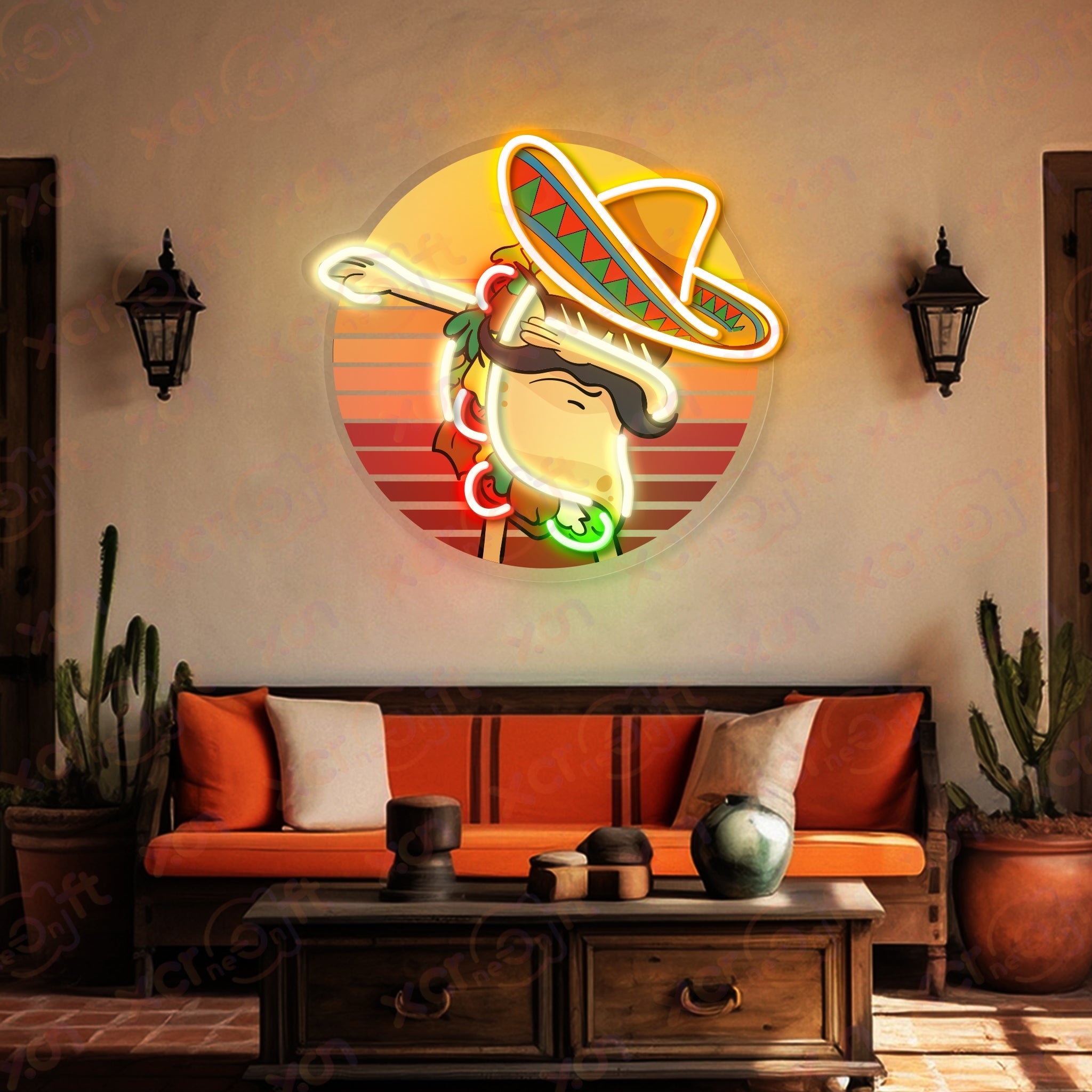 Mexico Dancing Taco 12V LED Neon Sign For Restaurant Decor - Bright for Large Spaces
