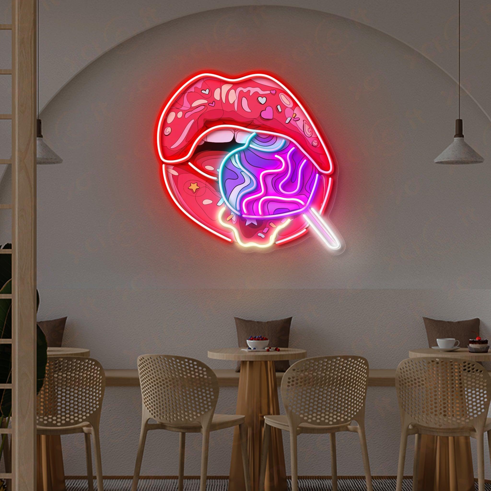 Aesthetic Lips UV Printed Neon Sign