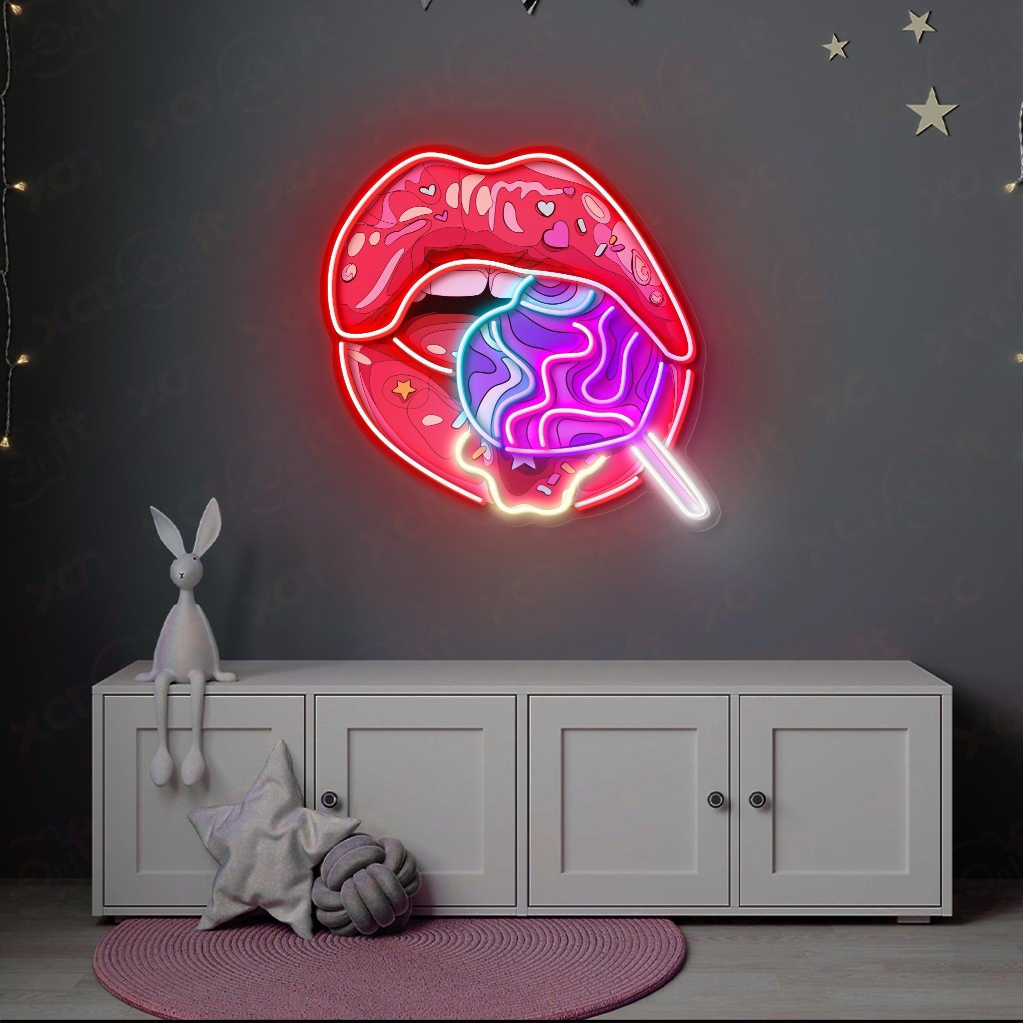 Aesthetic Lips UV Printed Neon Sign