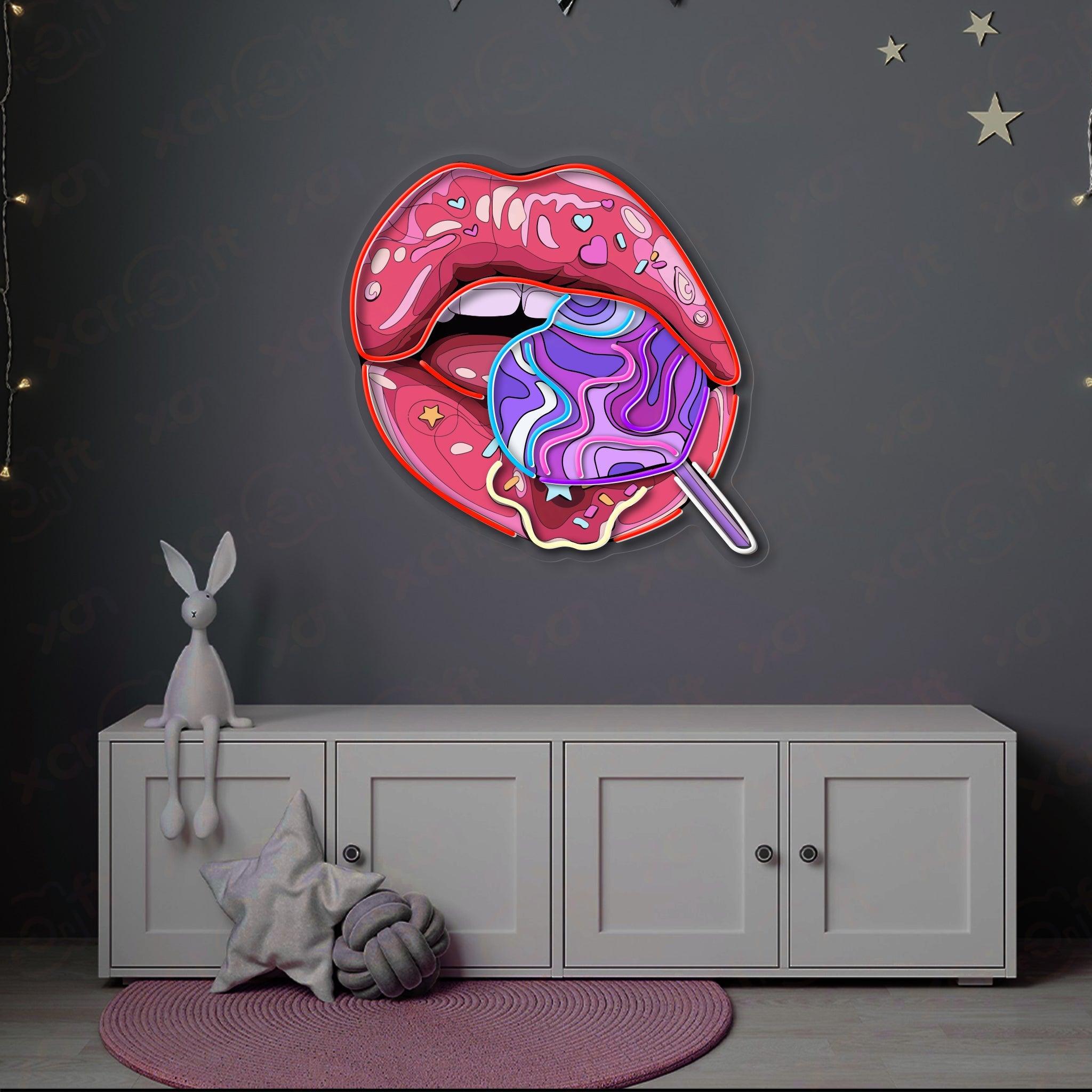 Aesthetic Lips UV Printed Neon Sign